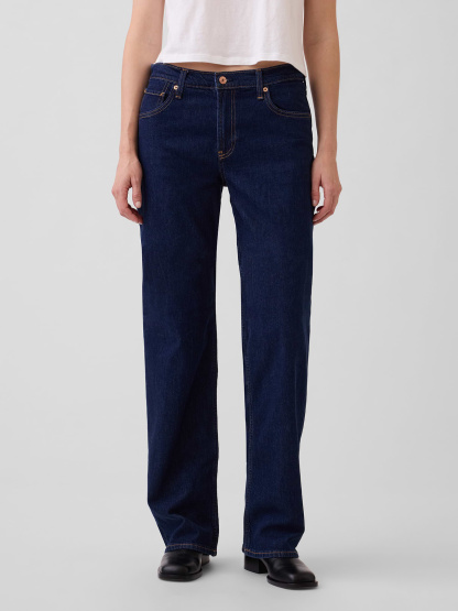 Low Rise '90s Loose Jeans - Dark blue indigo