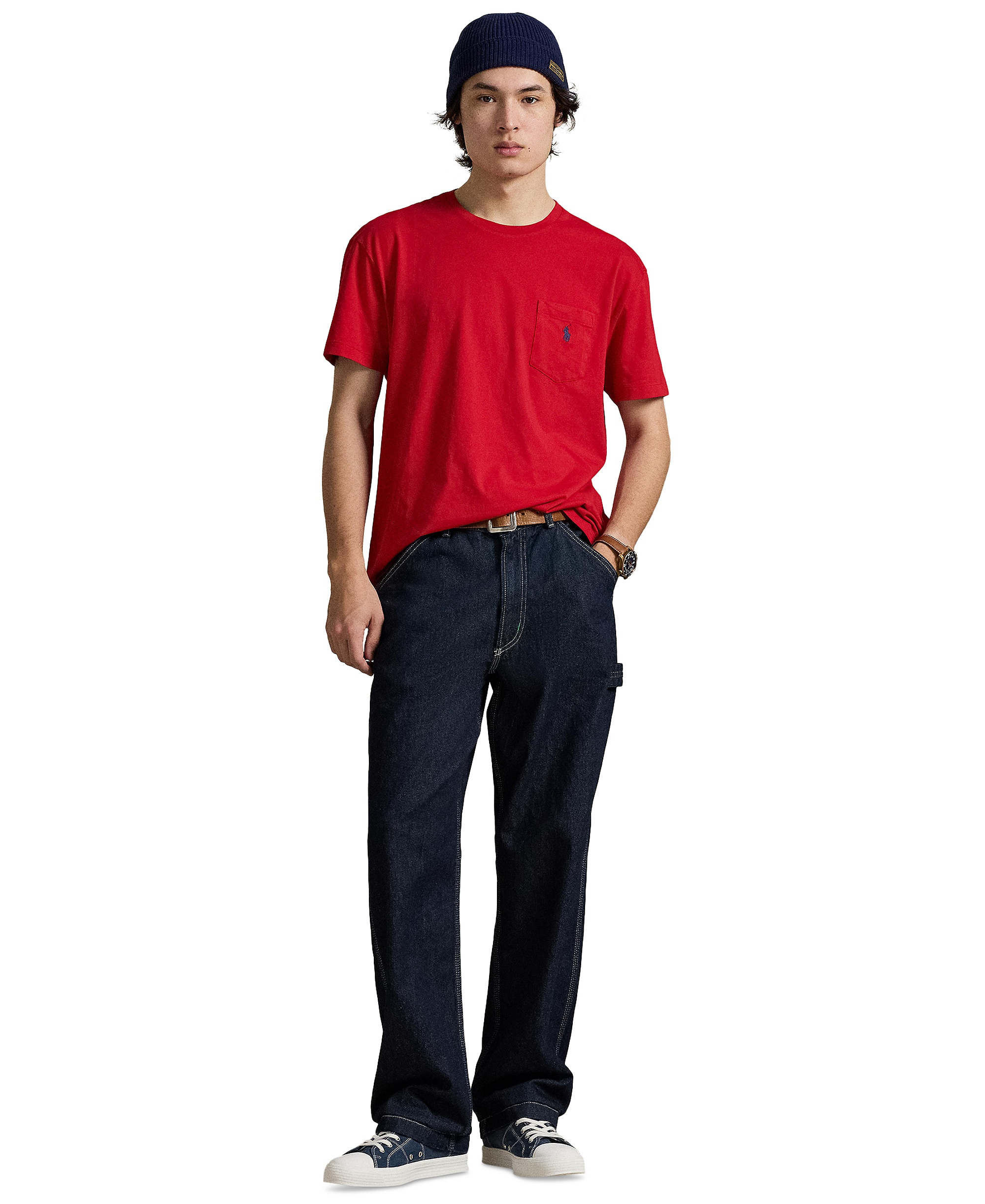 Polo Ralph Lauren Men's Classic-Fit Crewneck Pocket T-Shirt - Derby Blue Heather