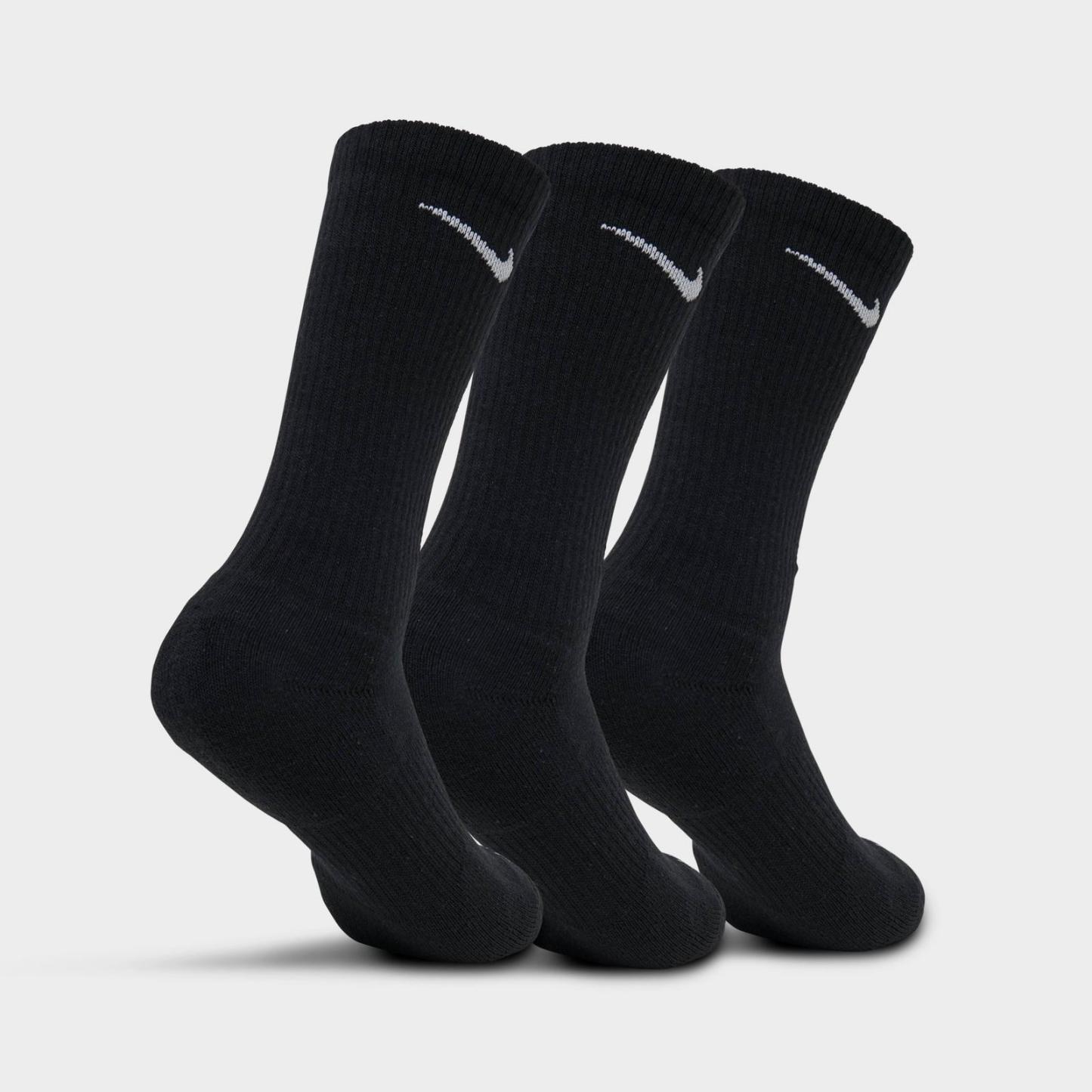 Nike Everyday Cushioned Training Crew Socks (3-Pack) - White/Black (SX7664-010)