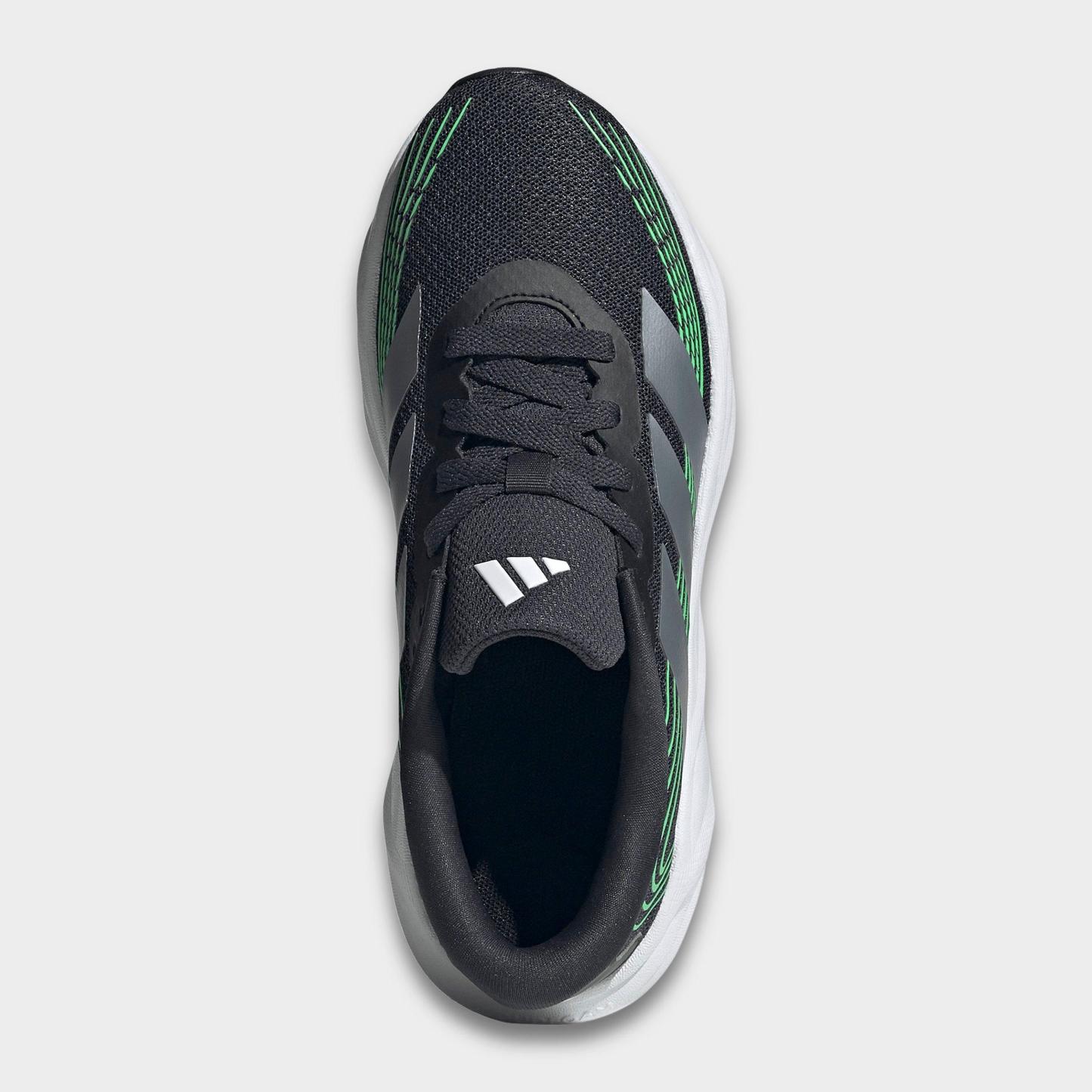 Big Kids' adidas Galaxy 8 Running Shoes - Night Grey/Tech Grey Metallic/Screaming Green - Top view