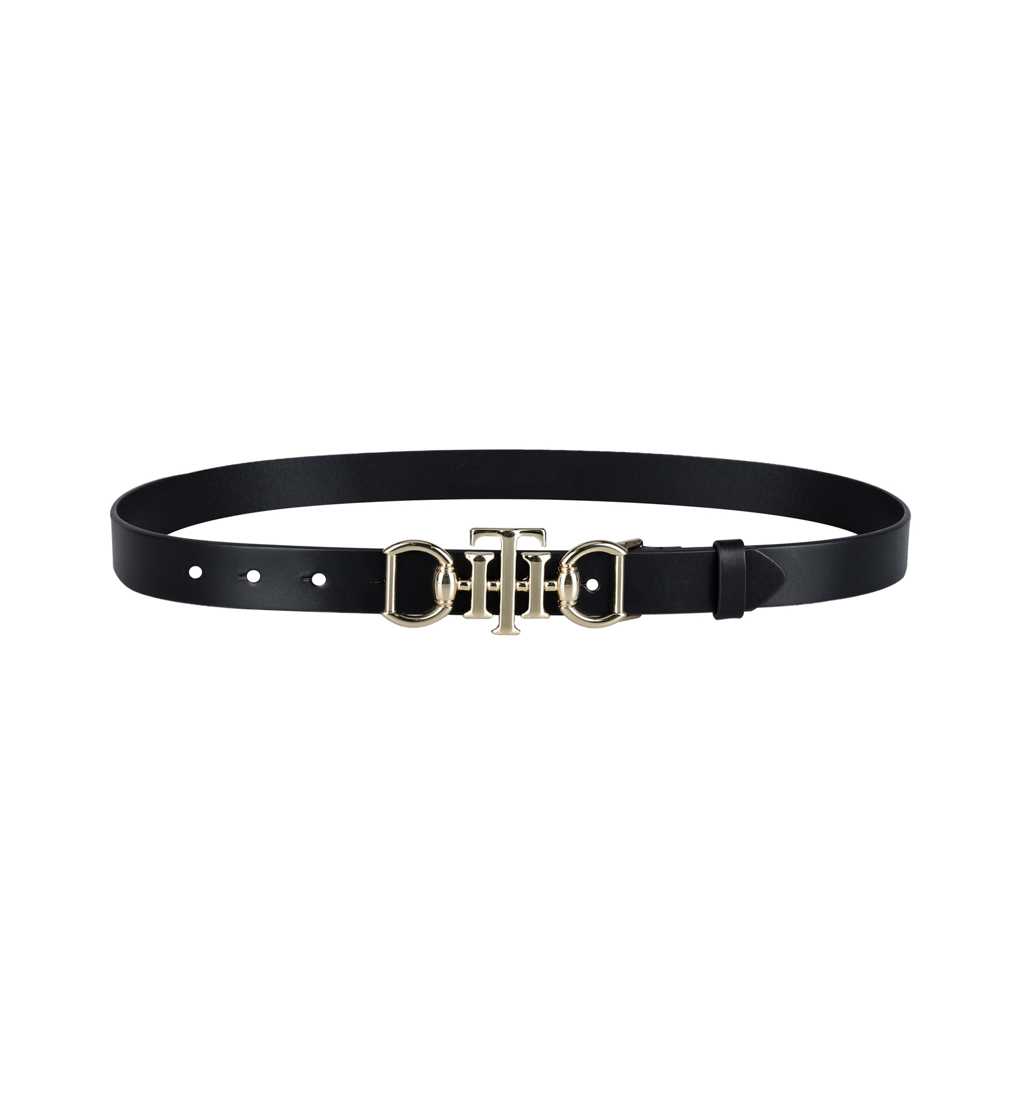 Tommy Hilfiger Women's Skinny Double Ended Horsebit Buckle Dress Casual Belt - Black