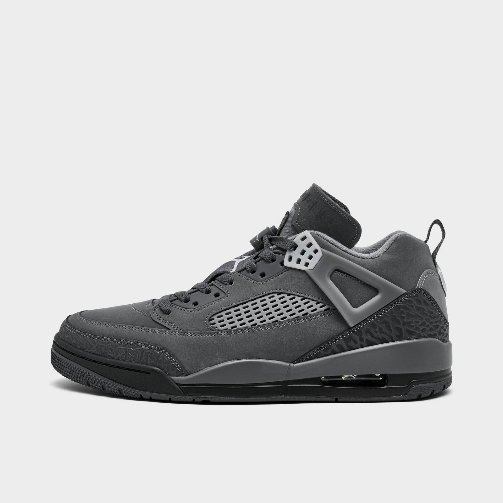 Men's Jordan Spizike Low Casual Shoes - Dark Grey/Black/Aura/Smoke Grey - Left shoe facing left. Outside of the shoe. - view 1