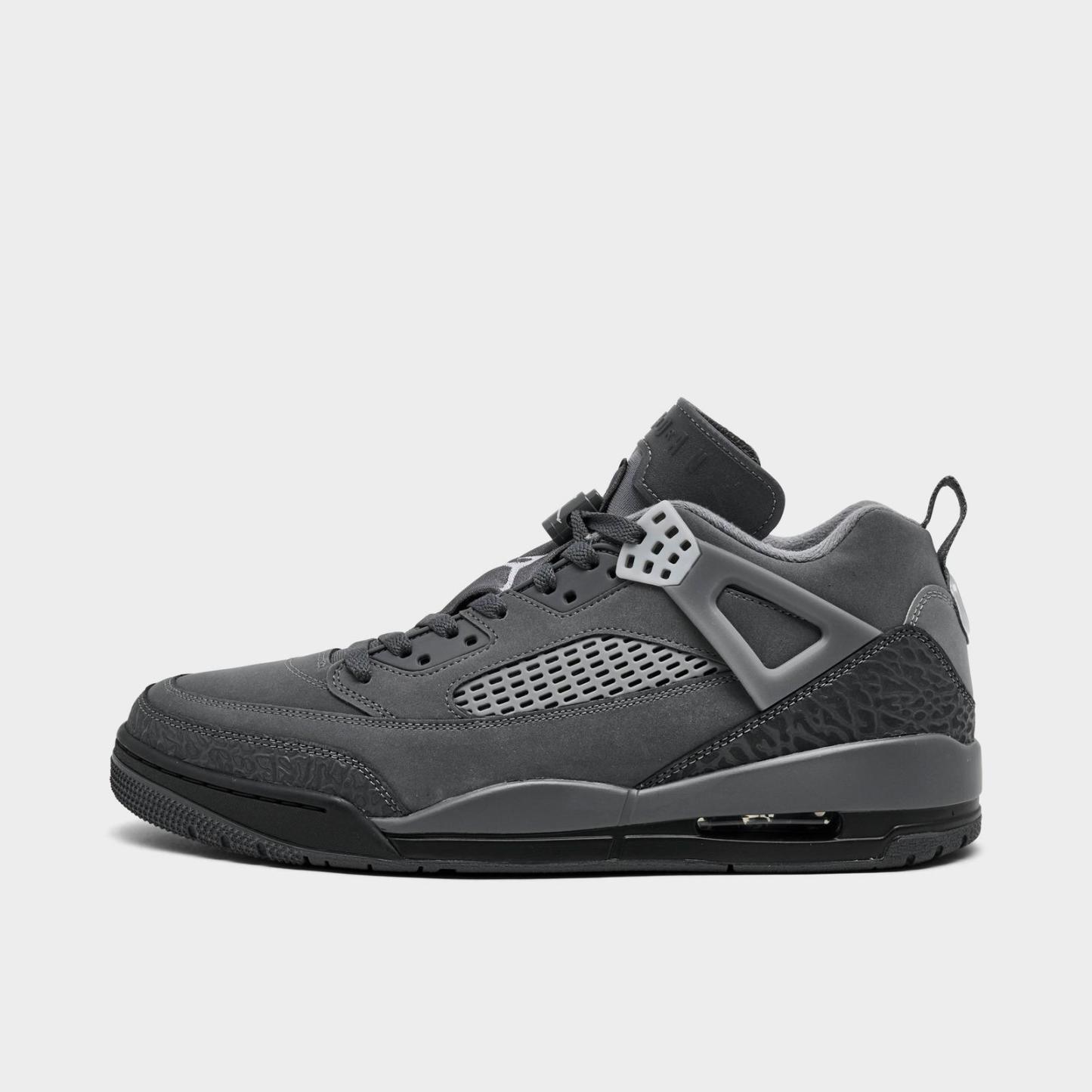 Men's Jordan Spizike Low Casual Shoes - Dark Grey/Black/Aura/Smoke Grey - Left shoe facing left. Outside of the shoe. - view 1