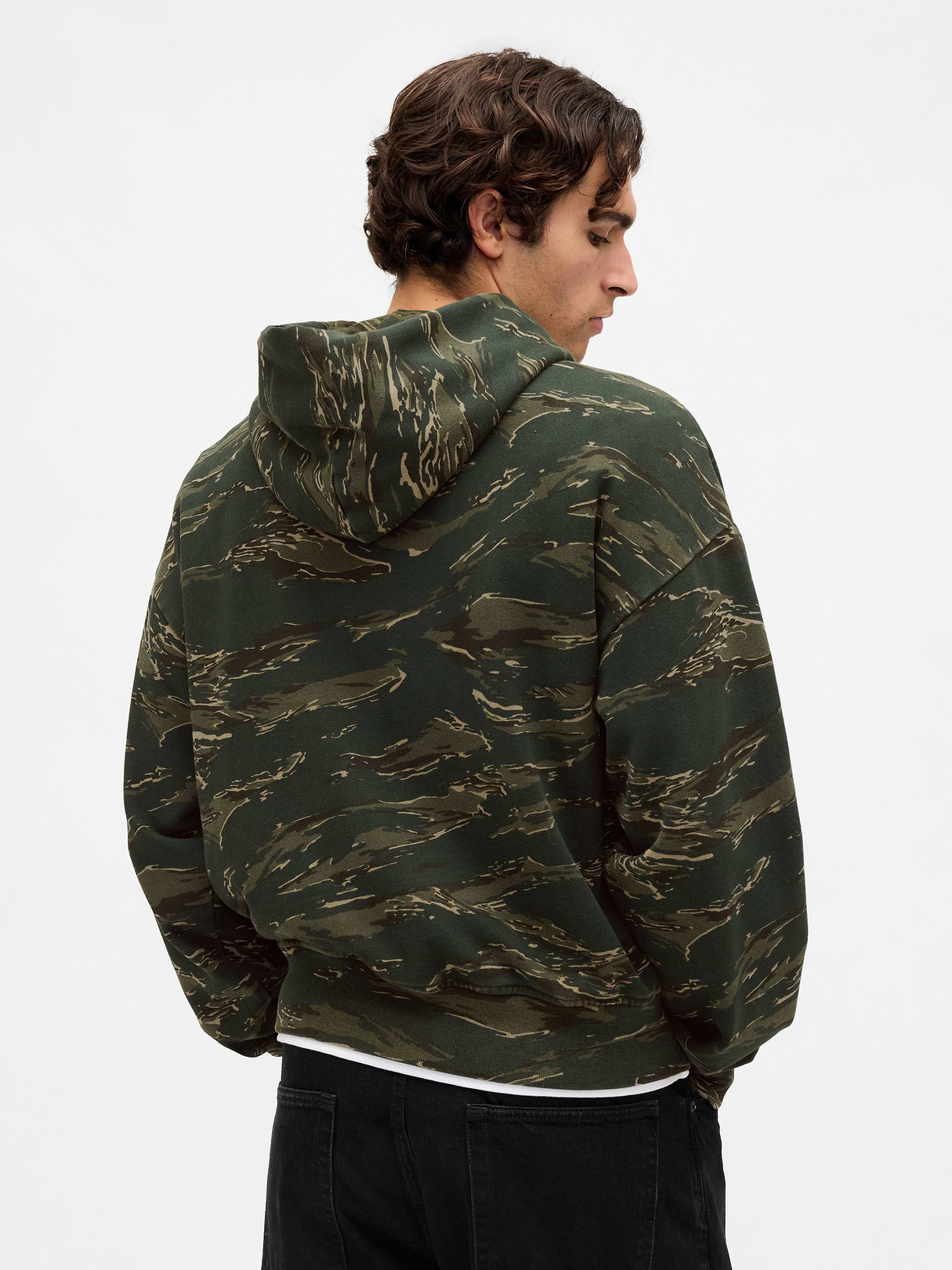 Adult Heavyweight Oversized Hoodie - black camo