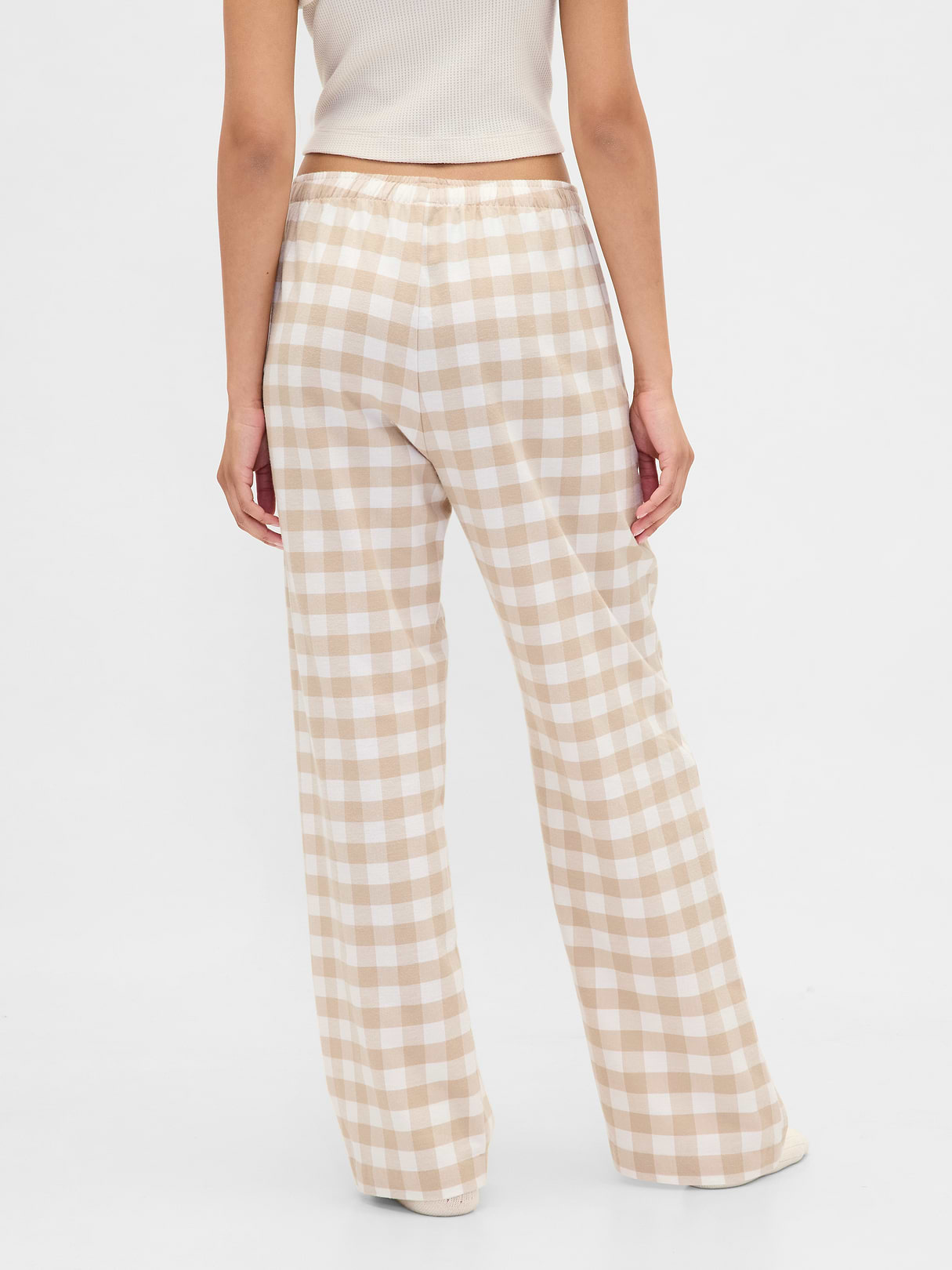 Adult Softest Flannel PJ Pants - Beige gingham