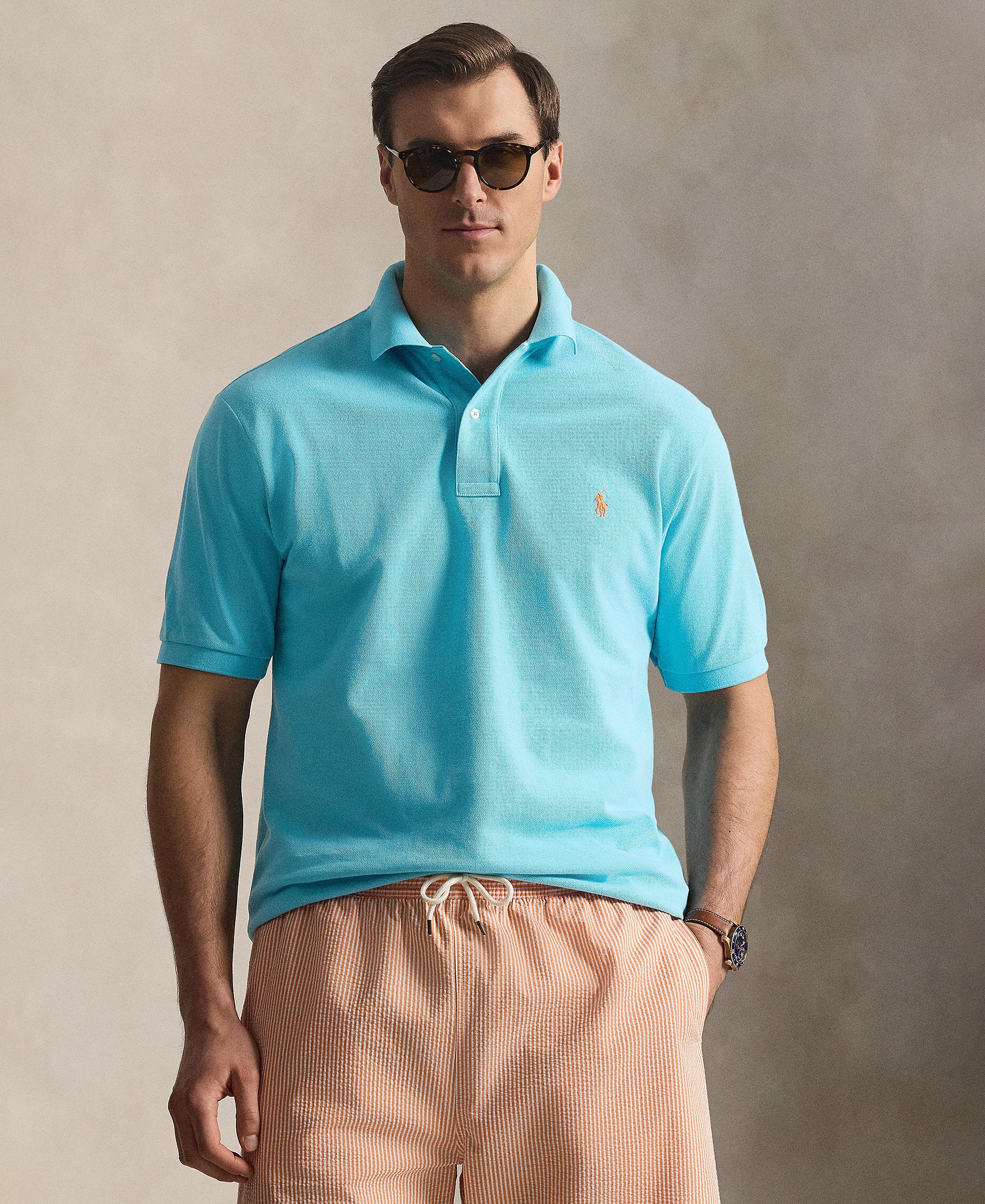 Polo Ralph Lauren Men's Big & Tall The Iconic Mesh Polo Shirt - Perfect Turquoise