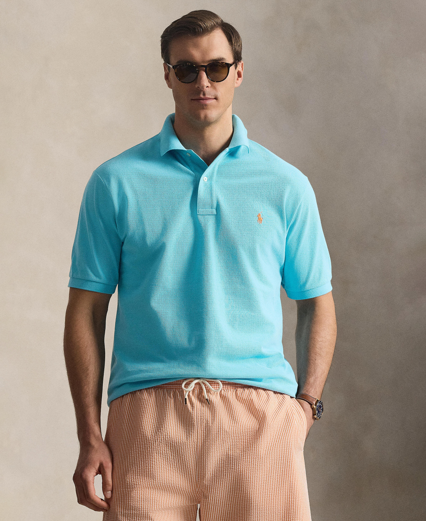Polo Ralph Lauren Men's Big & Tall The Iconic Mesh Polo Shirt - Perfect Turquoise