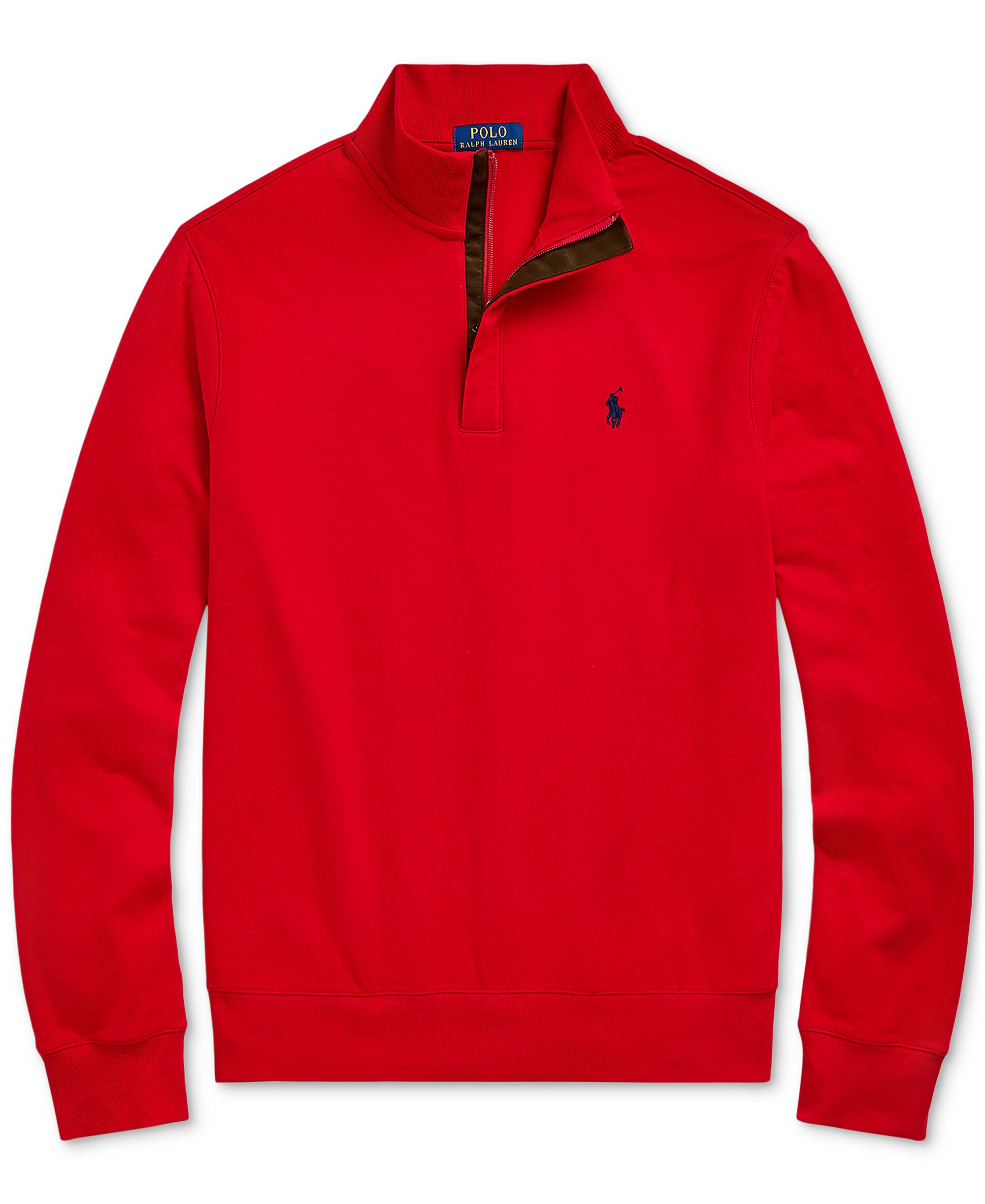 Polo Ralph Lauren Men's Luxury Jersey Quarter-Zip Pullover Sweater - Red