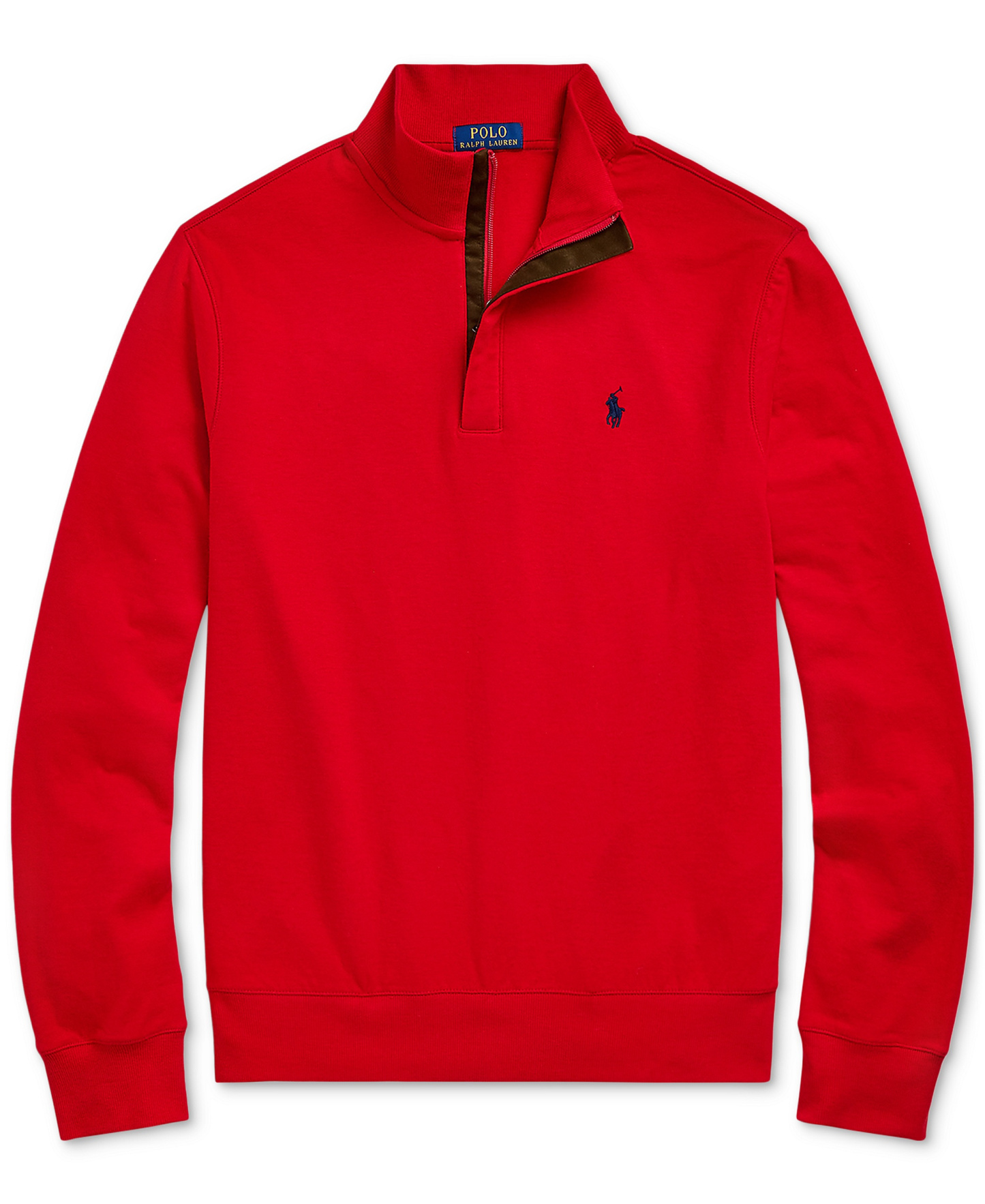 Polo Ralph Lauren Men's Luxury Jersey Quarter-Zip Pullover Sweater - Red
