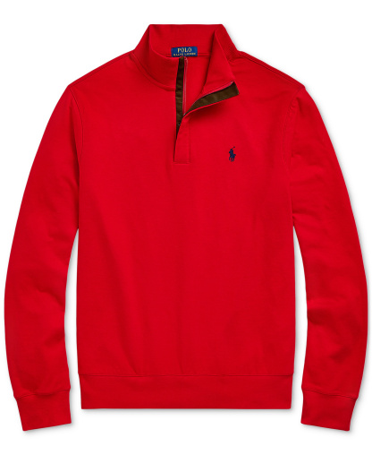 Polo Ralph Lauren Men's Luxury Jersey Quarter-Zip Pullover Sweater - Red