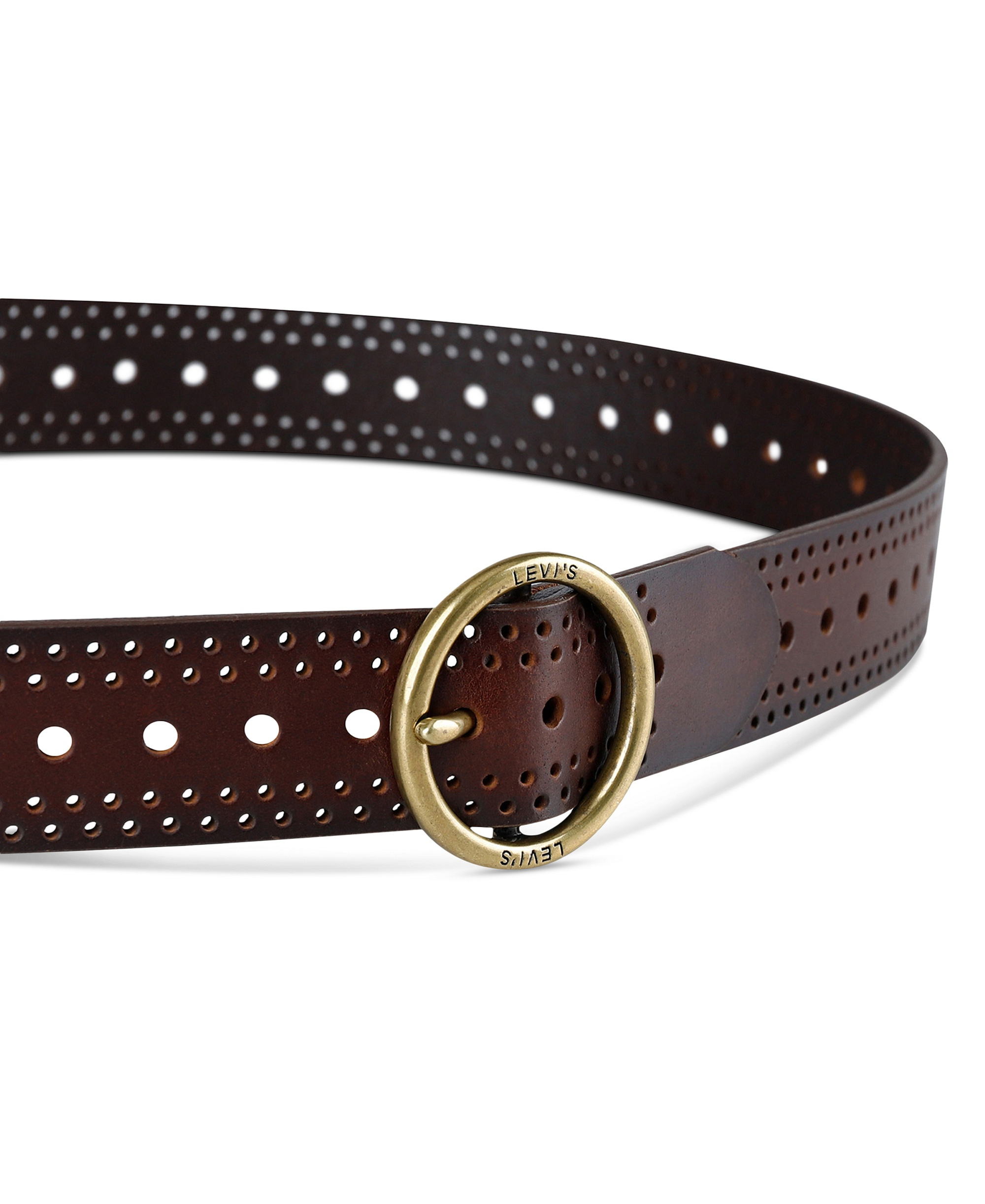Levi's Women's Adjustable Laser Cut Leather Belt - Brown