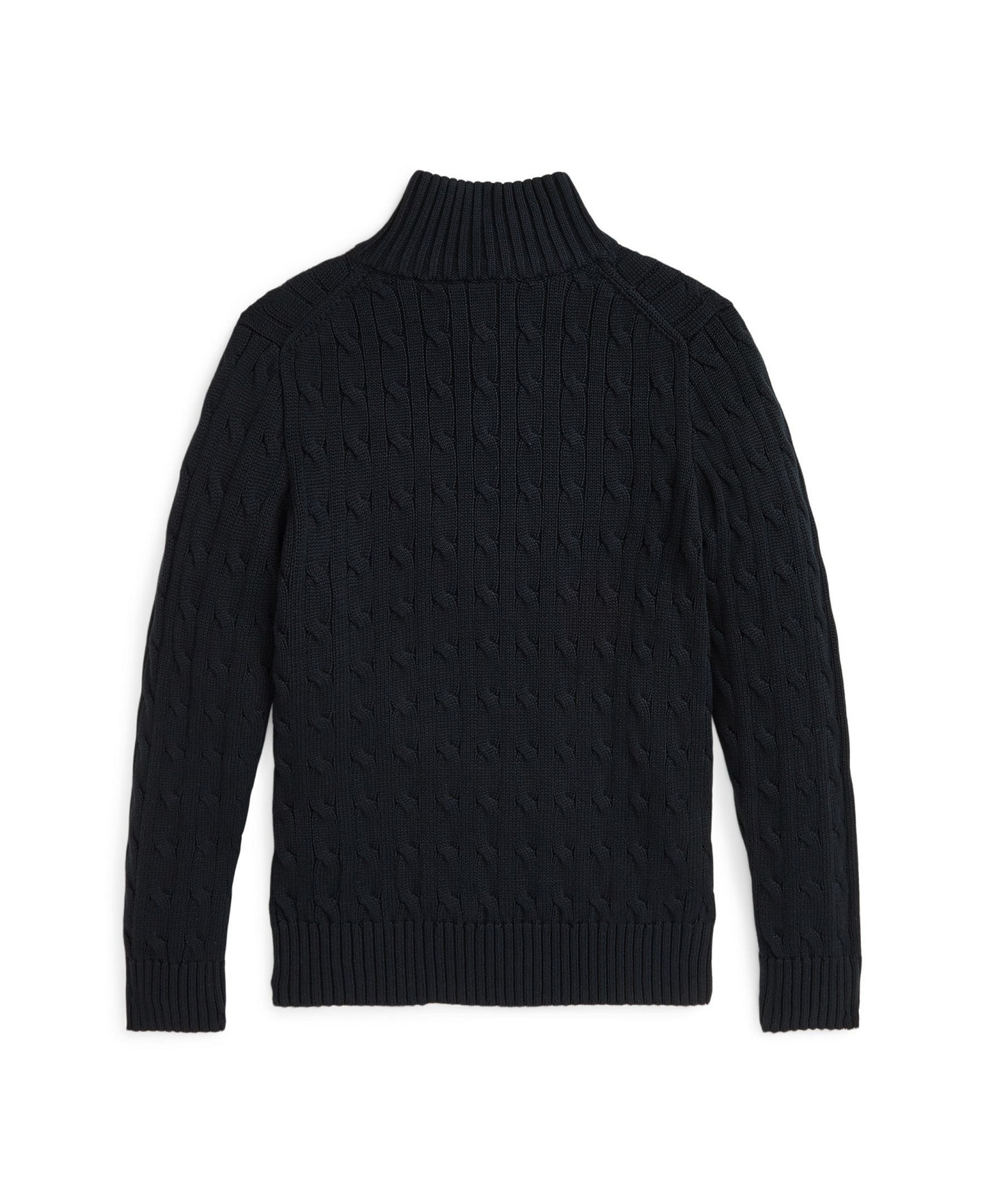 Polo Ralph Lauren Big Boys Cable-Knit Cotton Quarter-Zip Sweater - Polo Black