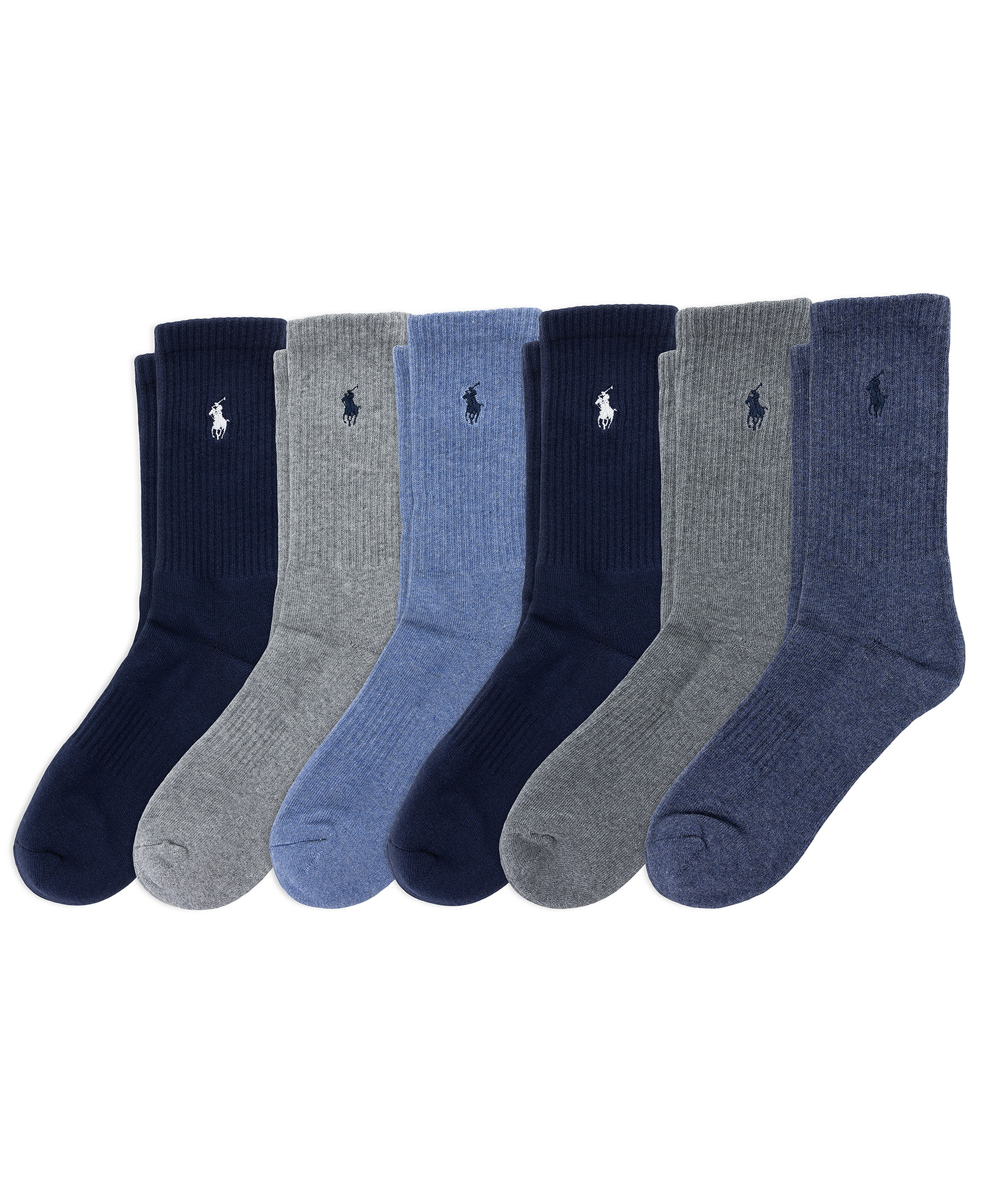 Polo Ralph Lauren Boys' 4-11 Solid Crew Socks, 6-Pack - Dark Blue