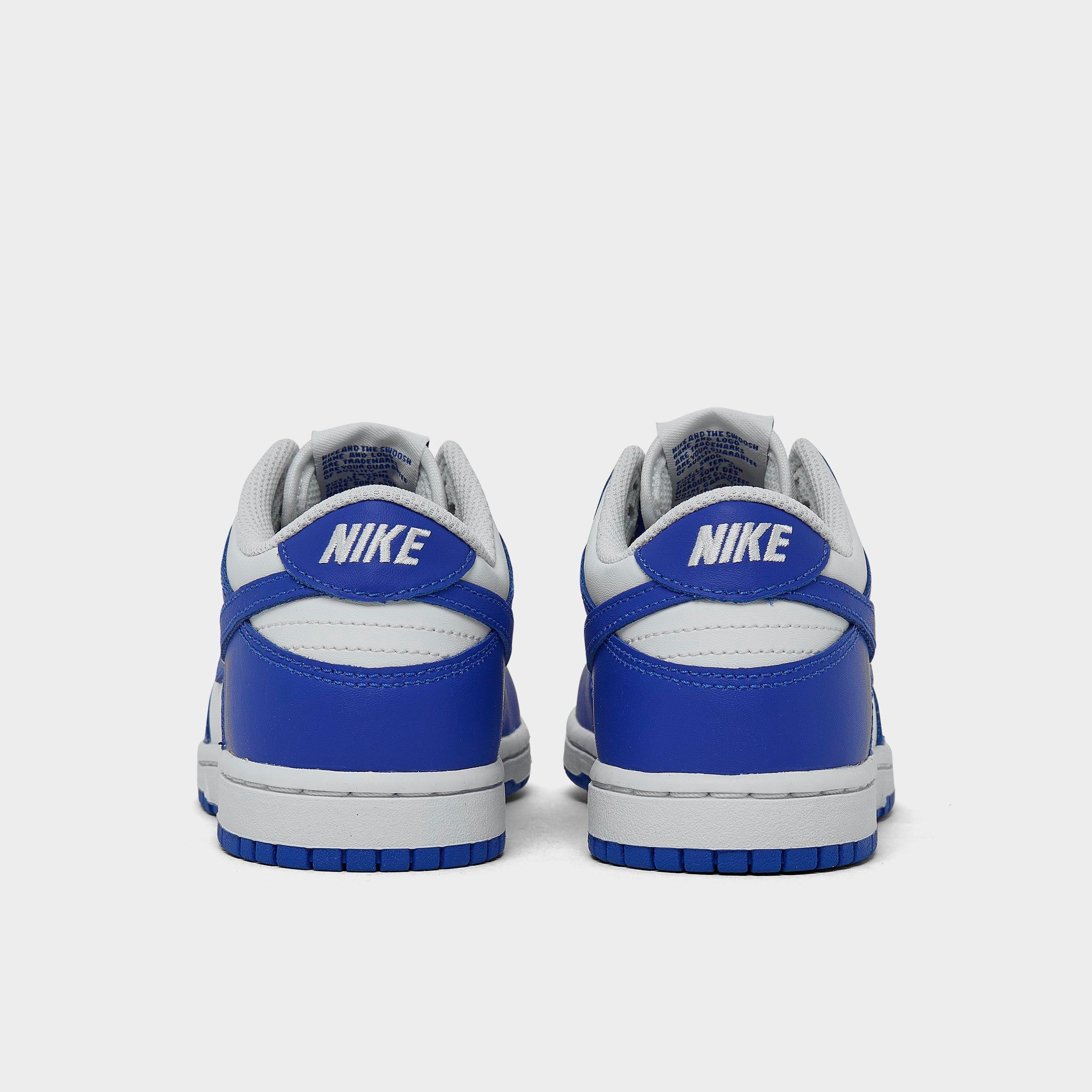 Little Kids' Nithtke Dunk Low Casual Shoes - Part 2 - White/Hyper Royal/Hyper Royal - Back view