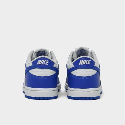 Little Kids' Nithtke Dunk Low Casual Shoes - Part 2 - White/Hyper Royal/Hyper Royal - Back view