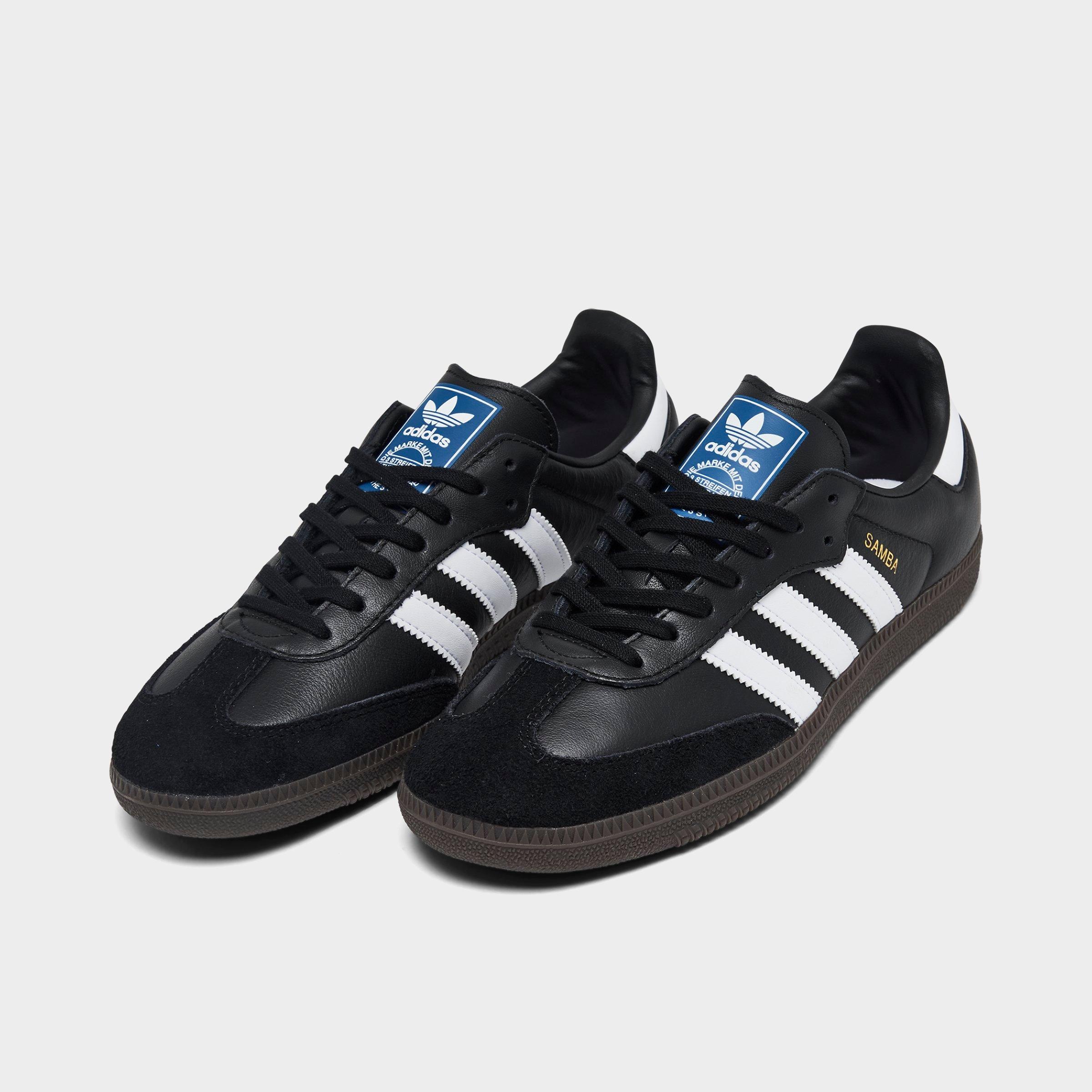 Big Kids' adidas Originals Samba OG Casual Shoes - Part 2 - Core Black/Footwear White/Gum - Both shoes facing left