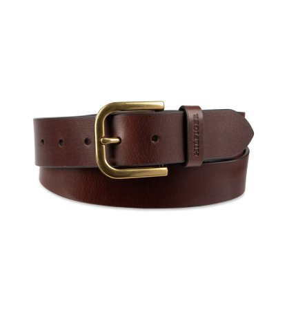 38MM Tommy Hilfiger Men's Genuine Leather Raw Edge Casual Jean Belt - Chocolate