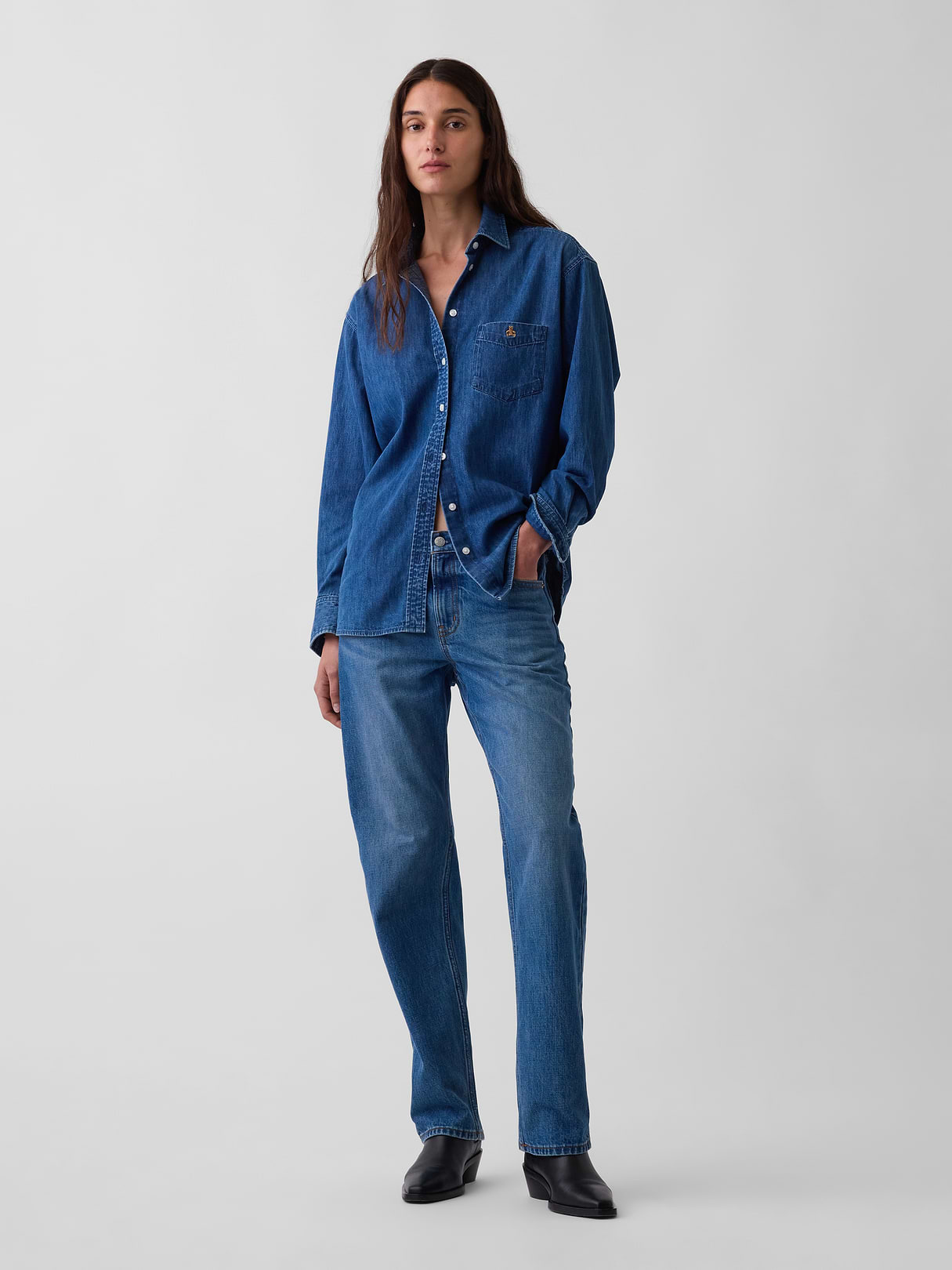 Denim Big Shirt - Medium wash
