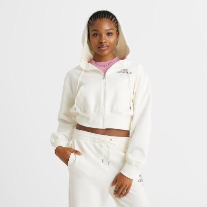 Women's Nike Sportswear Phoenix Fleece Cropped Full-Zip Hoodie - Sail