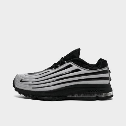 Men's Nithtke Air Max Ecstasy Plus Casual Shoes - Metallic Silver/White/Black - Left shoe facing left. Outside of the shoe.
