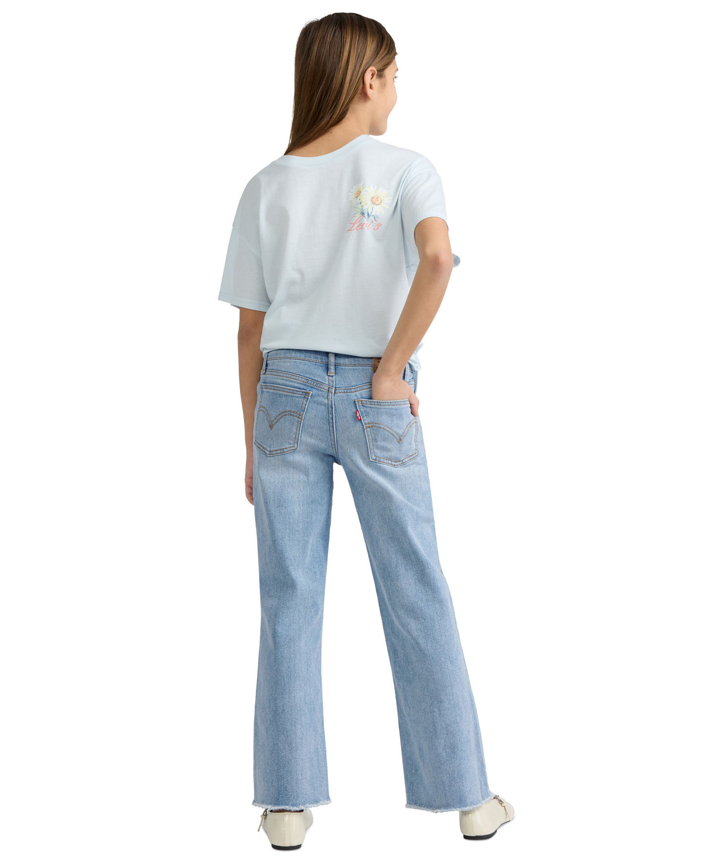 Levi's Girls' 7-16 Vintage-Like Mid-Rise Wide Leg Jeans - Bauhaus Blues