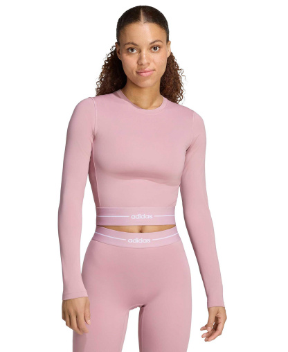 adidas Women's Hyperglam Cropped Training T-Shirt - Magic Mauve