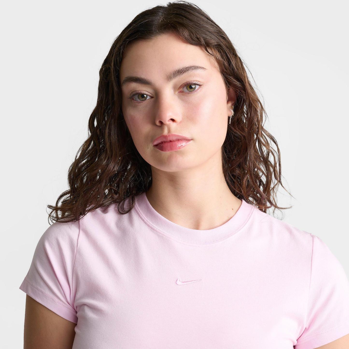 Women's Nithtke Sportswear Chill Knit Cropped T-Shirt - Pink Foam