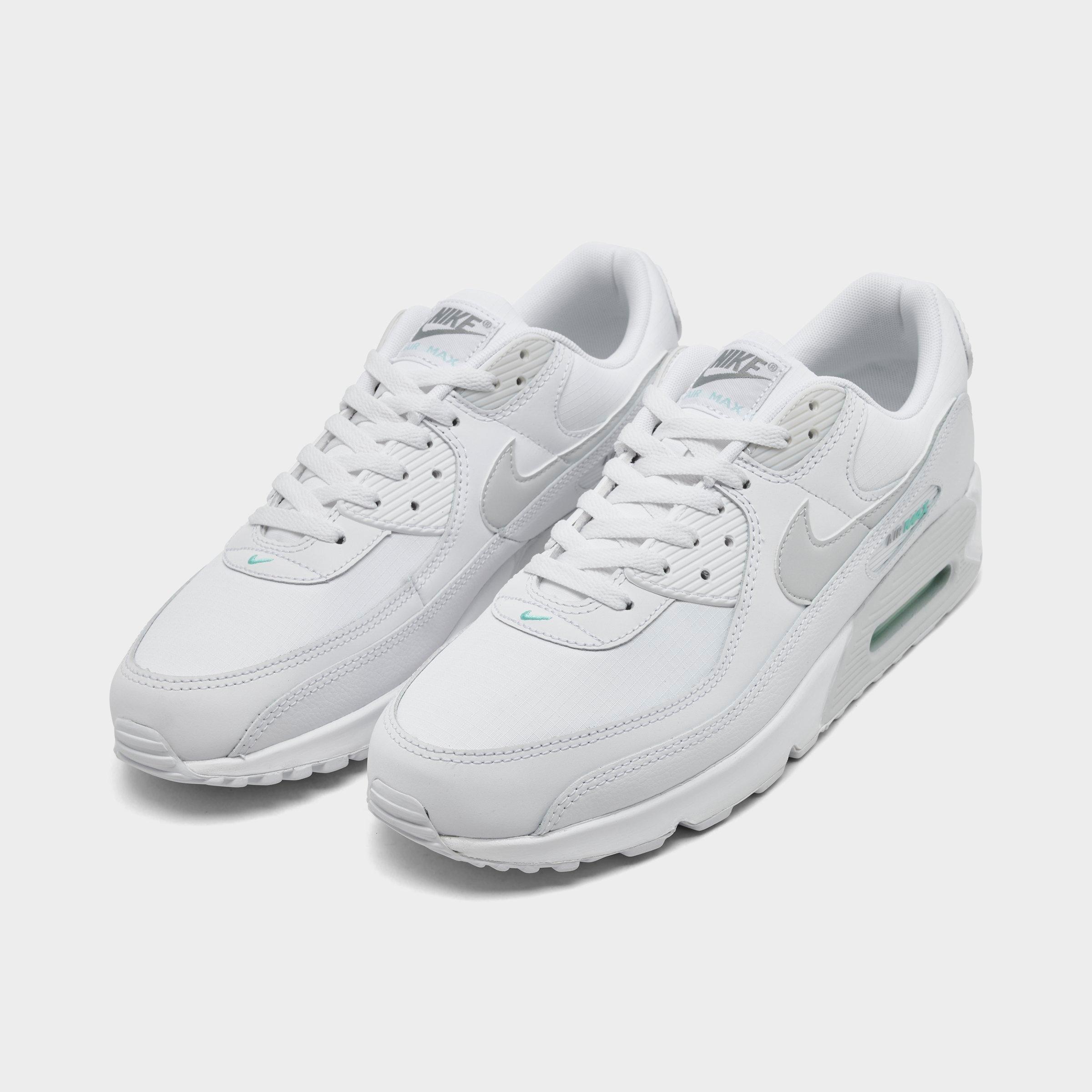 Men's Nithtke Air Max 90 Casual Shoes - Part 2 - White/Photon Dust/Hyper Turquoise - Both shoes facing left