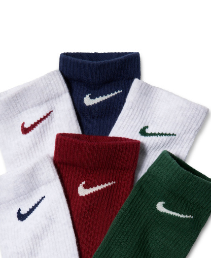 Nike Unisex Elevated Everyday Crew Socks, 6-Pack - Multi-Color