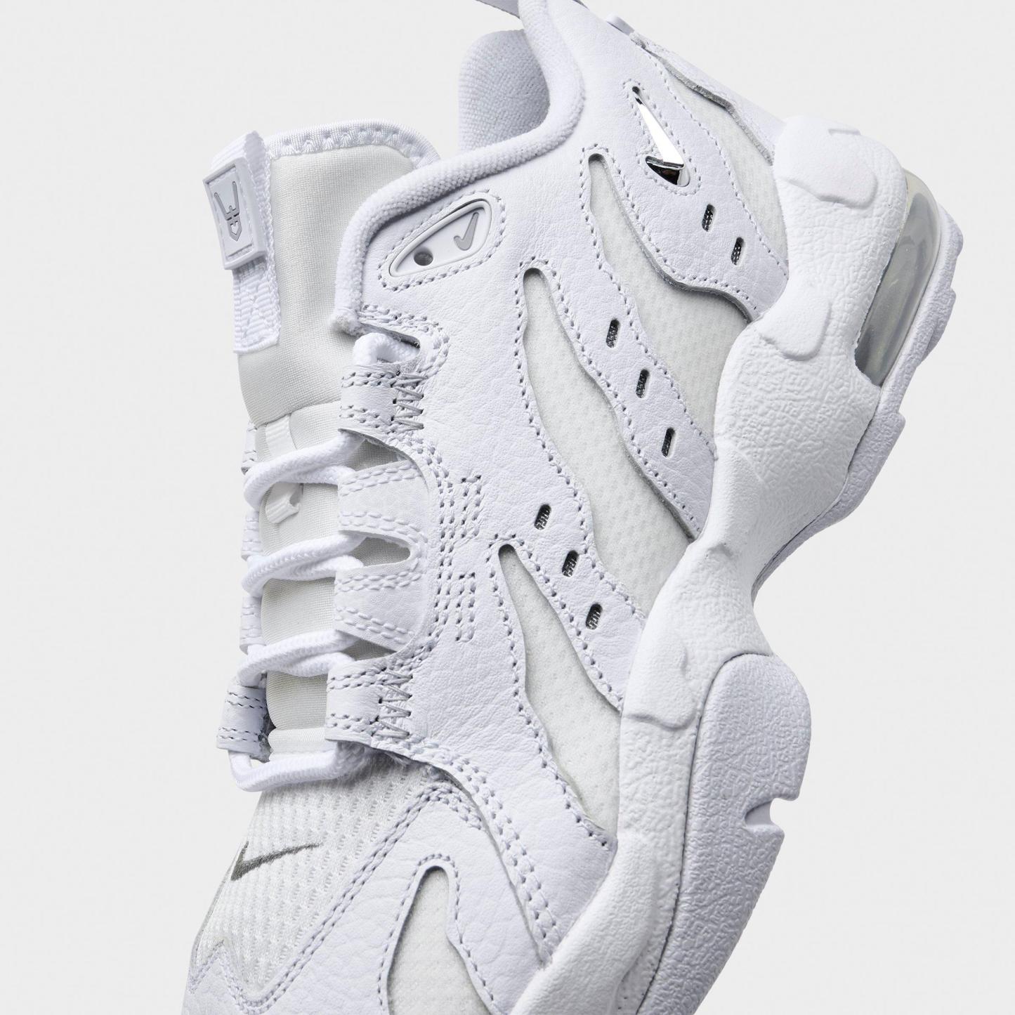 Big Kids' Nithtke Air DT Max ‘96 Low Casual Shoes - White/Metallic Silver/White/Light Smoke Grey - Detail shot