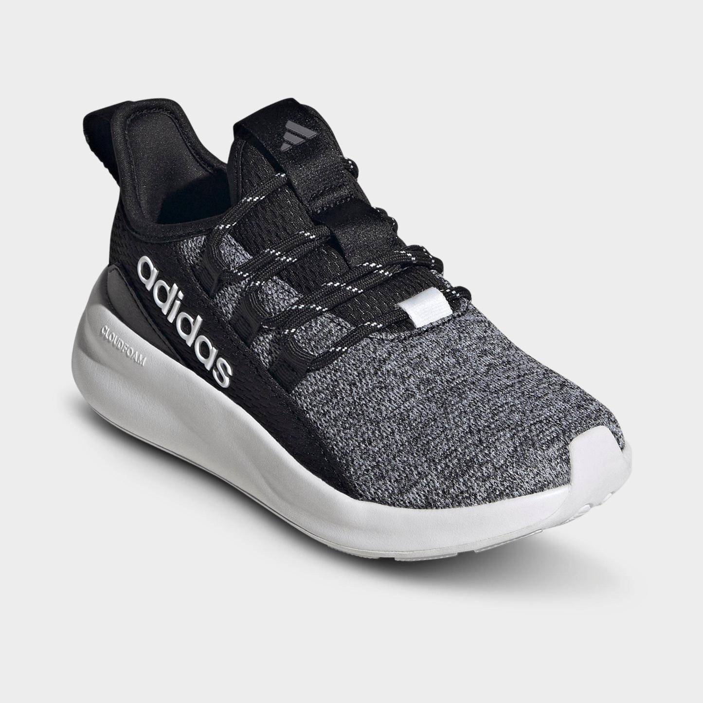 Girls' Little Kids' and Big Kids' adidas Lite Racer Adapt 8.0 Stretch Lace Casual Shoes - Part 2 - Core Black/Cloud White - Both shoes facing left