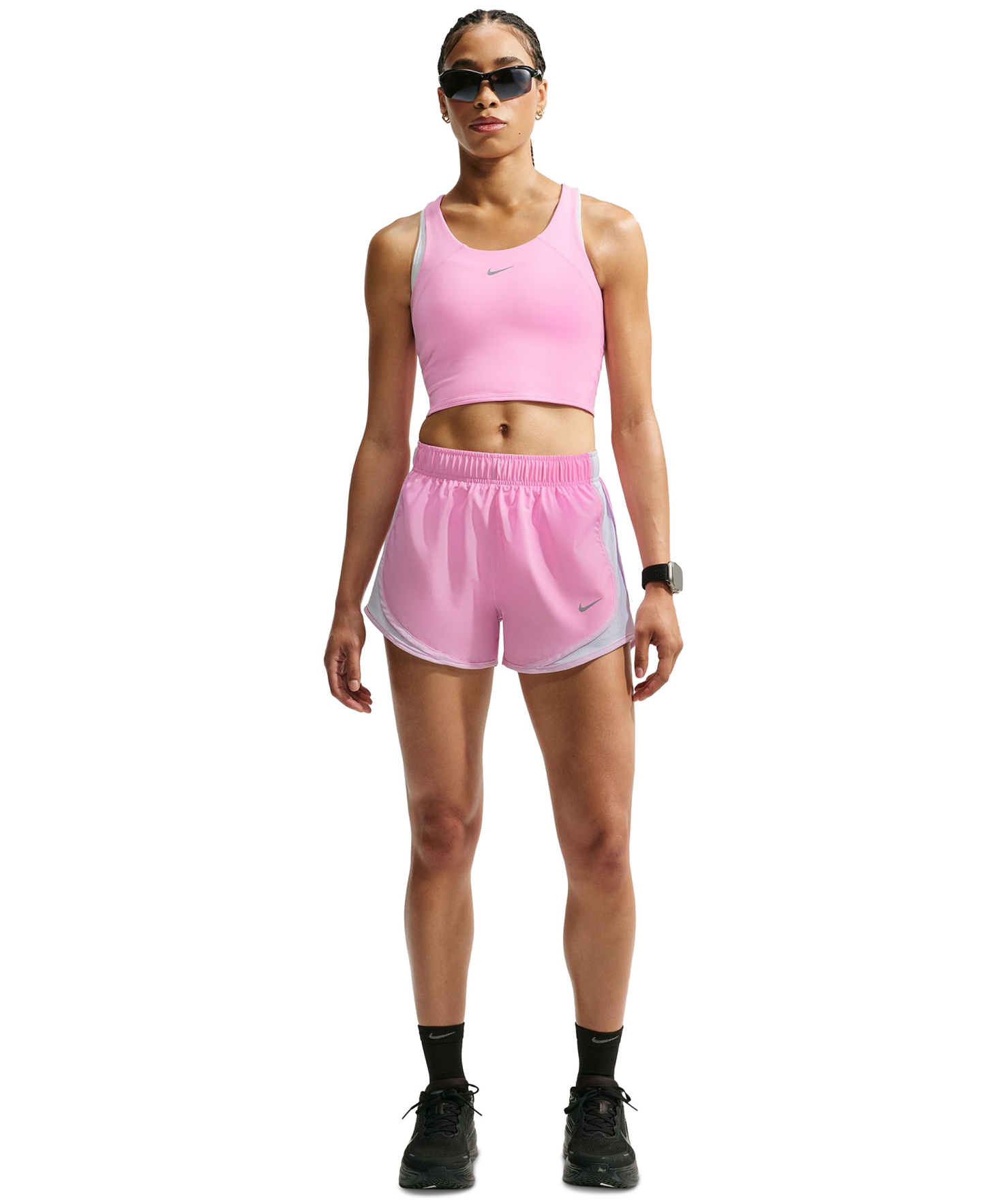 Nike Women's Tempo Dri-FIT Mid-Rise Running Shorts - Pink Rise/white/reflective Silv