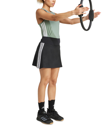 adidas Women's Three-Stripe Logo-Graphic Mini Skort - Black