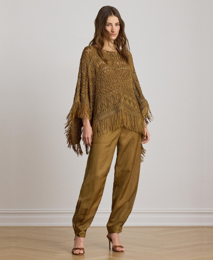 Lauren Ralph Lauren Women's Shantung Barrel Cargo Pants - Tobacco Bronze