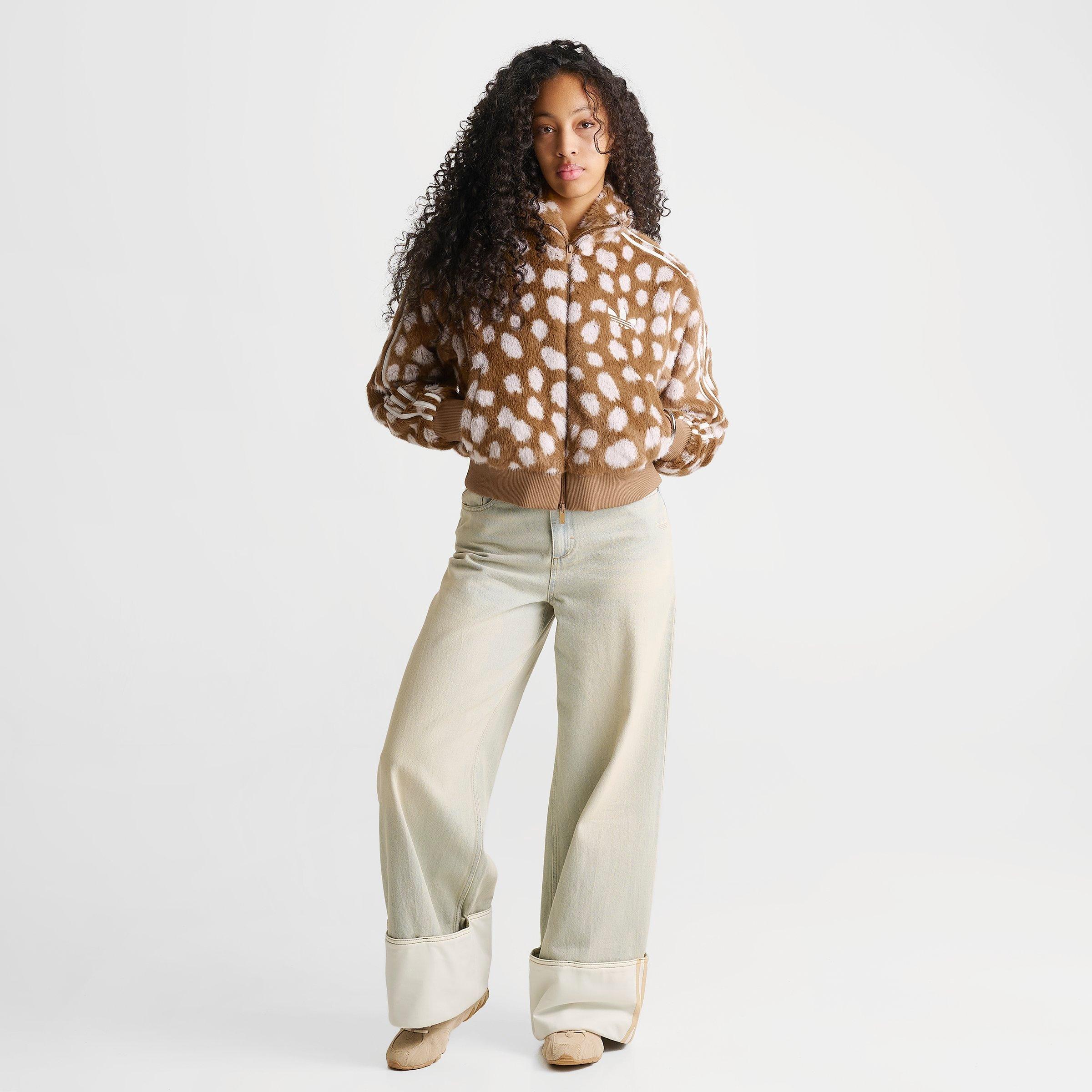 Women's adidas Originals Firebird Animal Print Track Jacket - Brown Desert