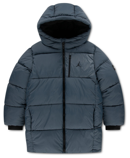 Jordan Boys' and Girls' 8-20 Mid-Length Long-Sleeve Puffer Jacket - Blue Fox