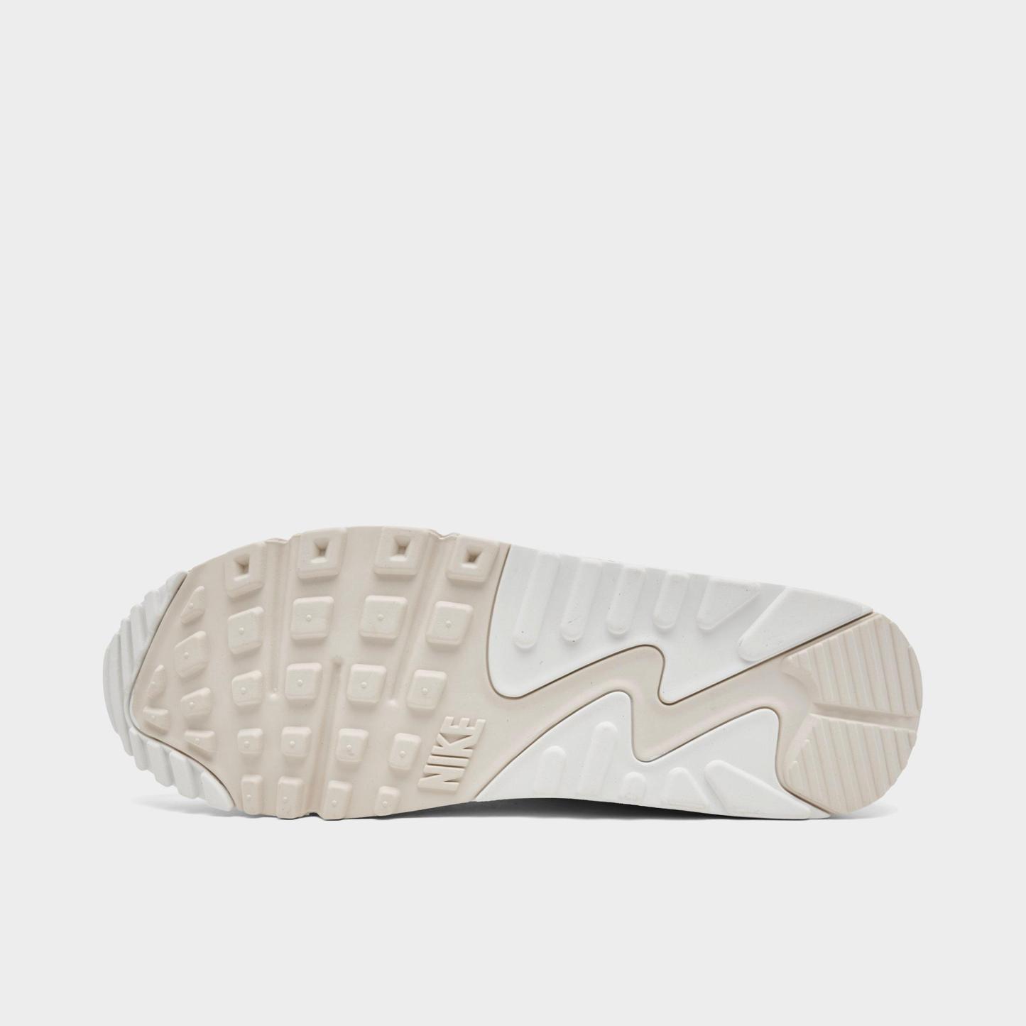 Men's Nithtke Air Max 90 Casual Shoes - Part 3 - White/Light Orewood Brown/Phantom/Black - Bottom view