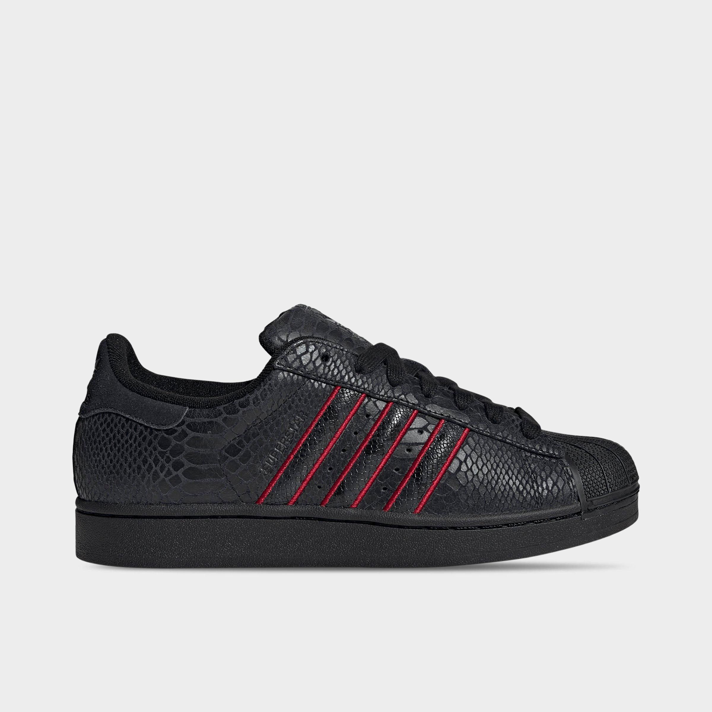 Men's adidas Originals Superstar II Casual Shoes - Part 1 - Core Black/Team Victory Red/Utility Black - Left shoe facing left. Outside of the shoe.