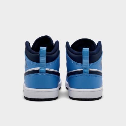 Little Kids' Air Jordan Retro 1 Mid Casual Shoes - Midnight Navy/University Blue - view 4