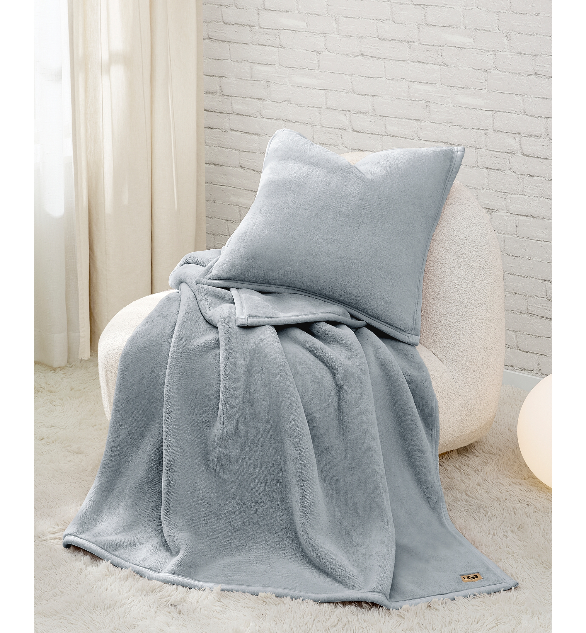 UGG® Coco 2-Pack Decorative Pillow, 20" x 20" - Gray