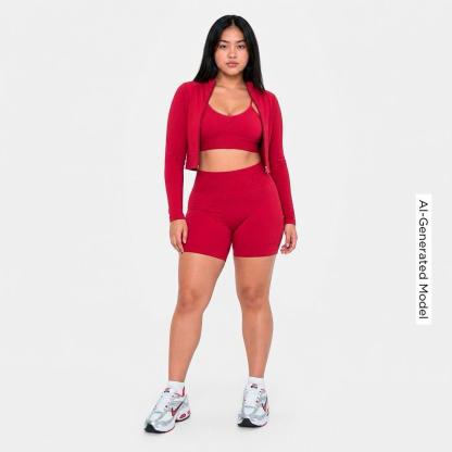 Women's Nithtke Pro Seamless Dri-FIT High-Waisted 5" Biker Shorts - Tough Red
