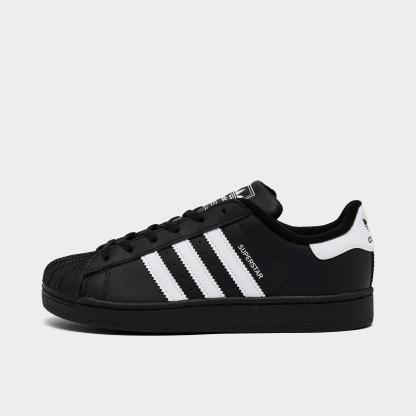 Little Kids' adidas Originals Superstar II Casual Shoes - Black/White/Black - Left shoe facing left. Outside of the shoe.