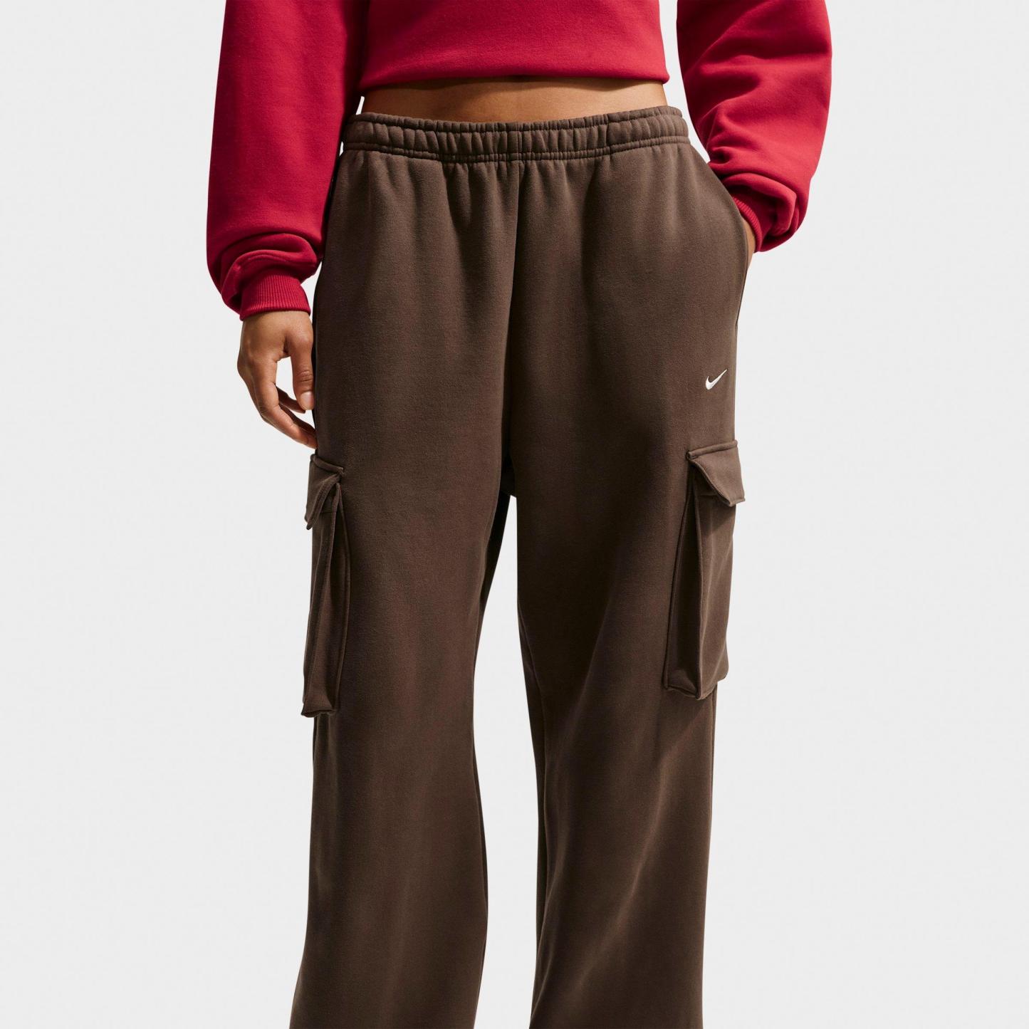 Women's Nithtke Studio Fleece Medium-Weight High-Rise Oversized Cargo Pants - Dark Hazel/Sail