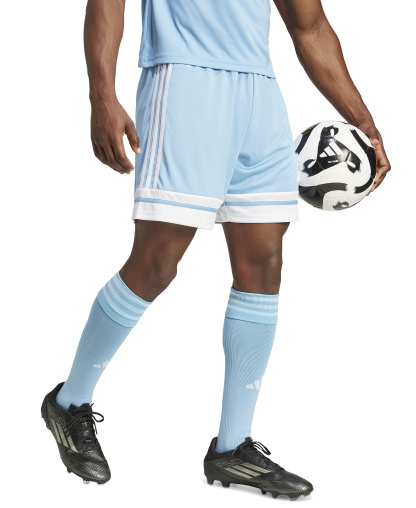 adidas Men's Regular-Fit Squad 25 Logo Shorts - Light Blue/wht