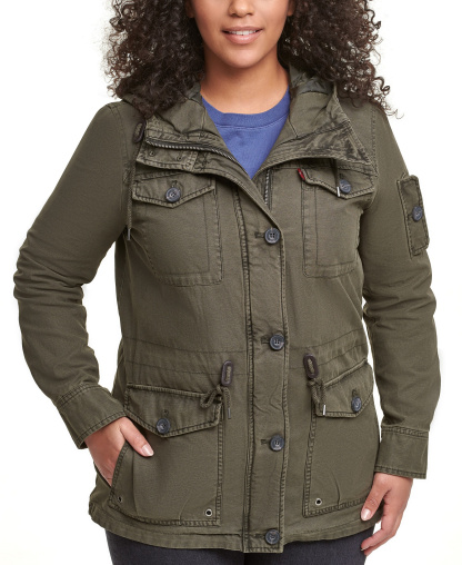 Levi's Women's Hooded Military Jacket - Army Green
