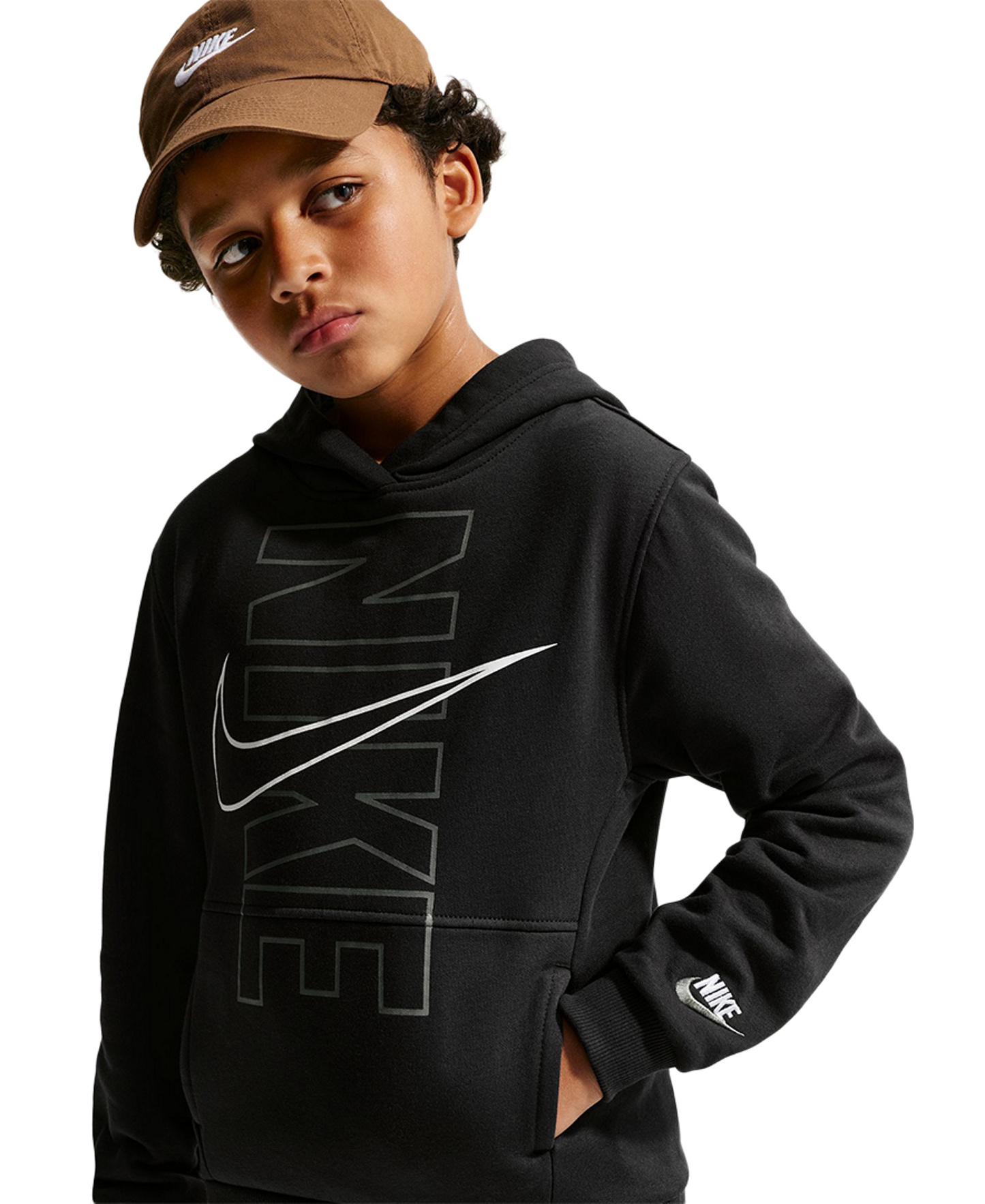 Nike Boys' 8-20 Sportswear Club Fleece Long-Sleeve Hoodie - Black