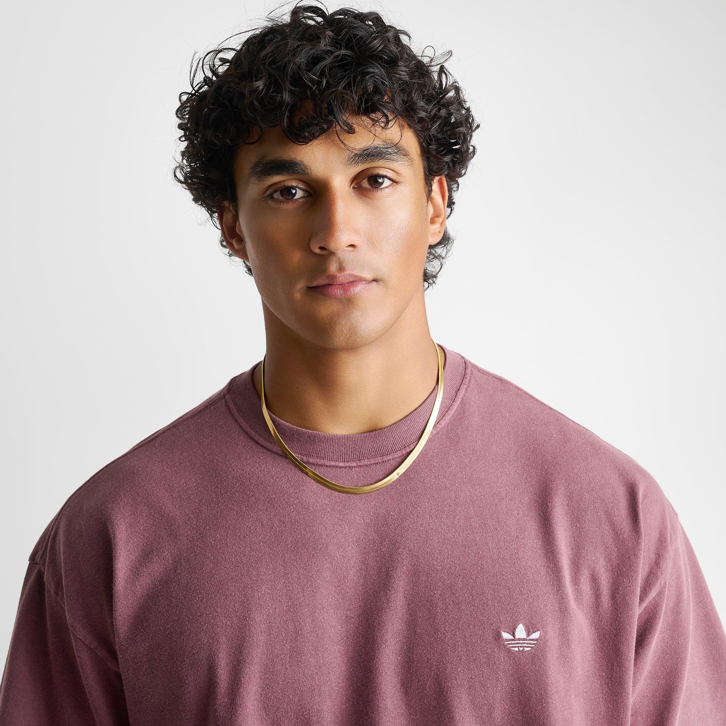 Men's adidas Originals Trefoil Essentials Washed Loose T-Shirt - Maroon