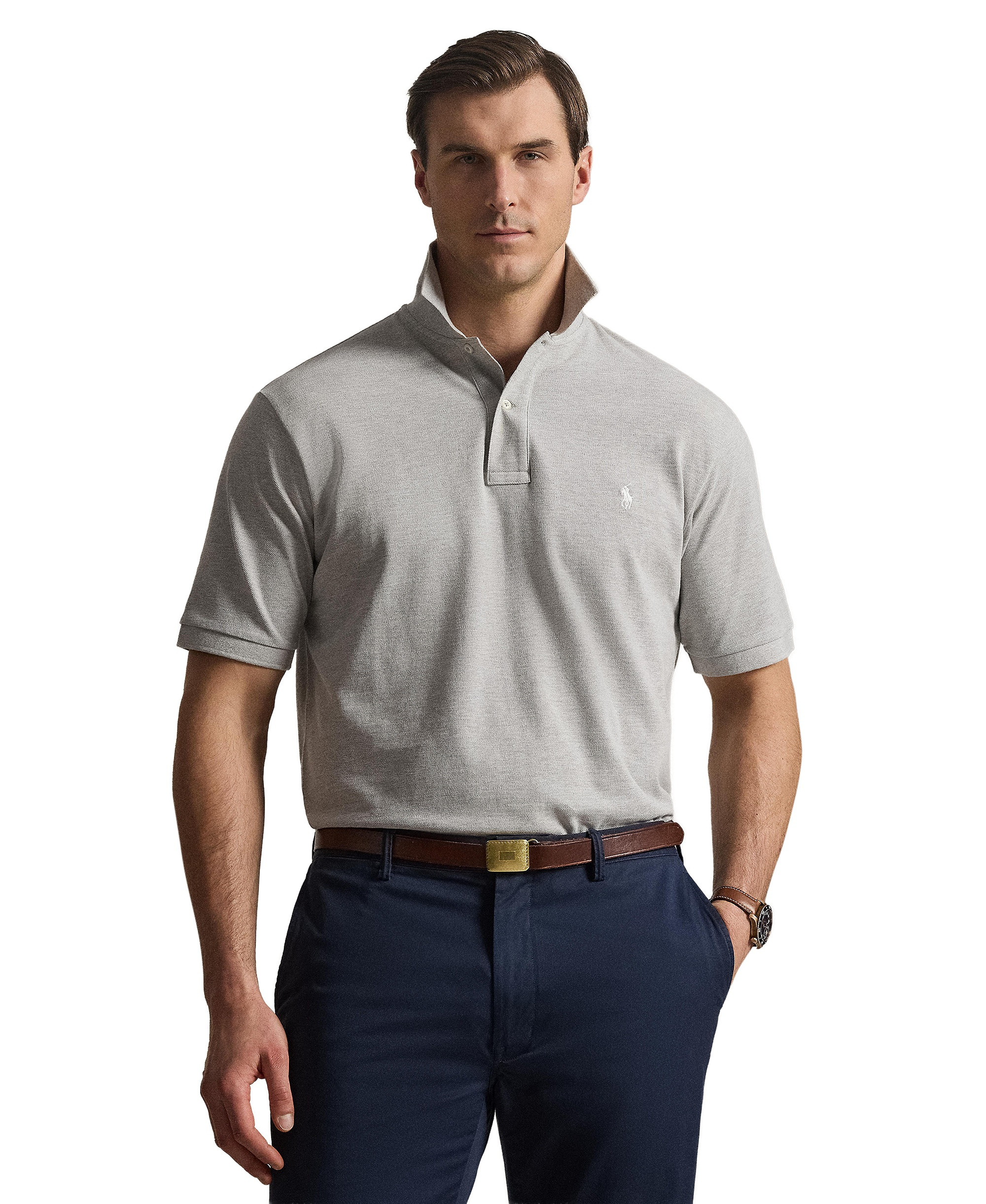 Polo Ralph Lauren Men's Big & Tall Cotton Short-Sleeve Polo Shirt - Spring Heather/C1730