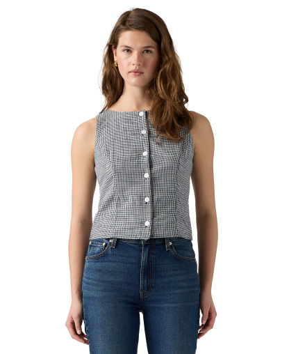 Levi's Women's Pippa Sleeveless Top - Ceicil Even Micro Check Peacoat