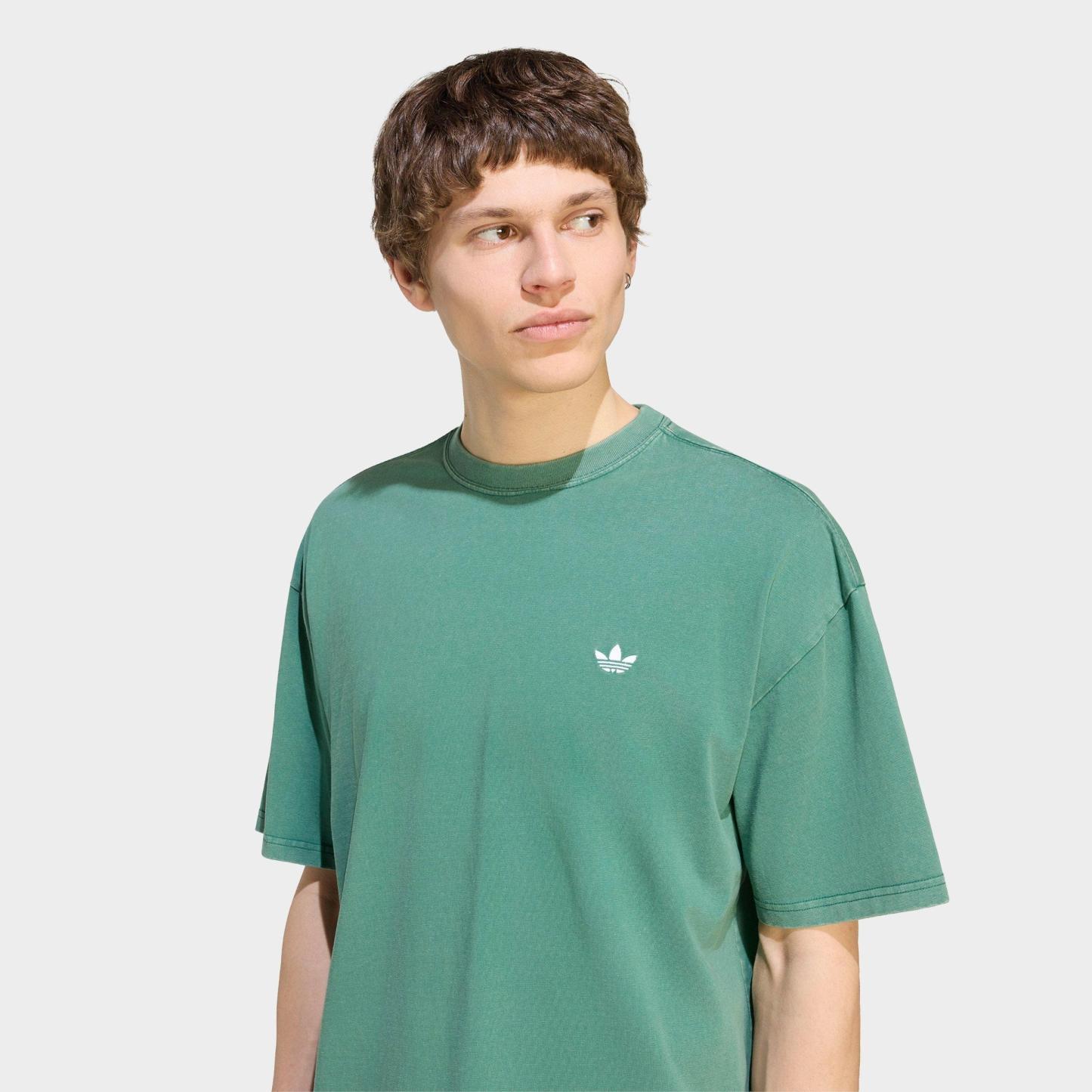 Men's adidas Originals Trefoil Essentials Washed Loose T-Shirt - Collegiate Green